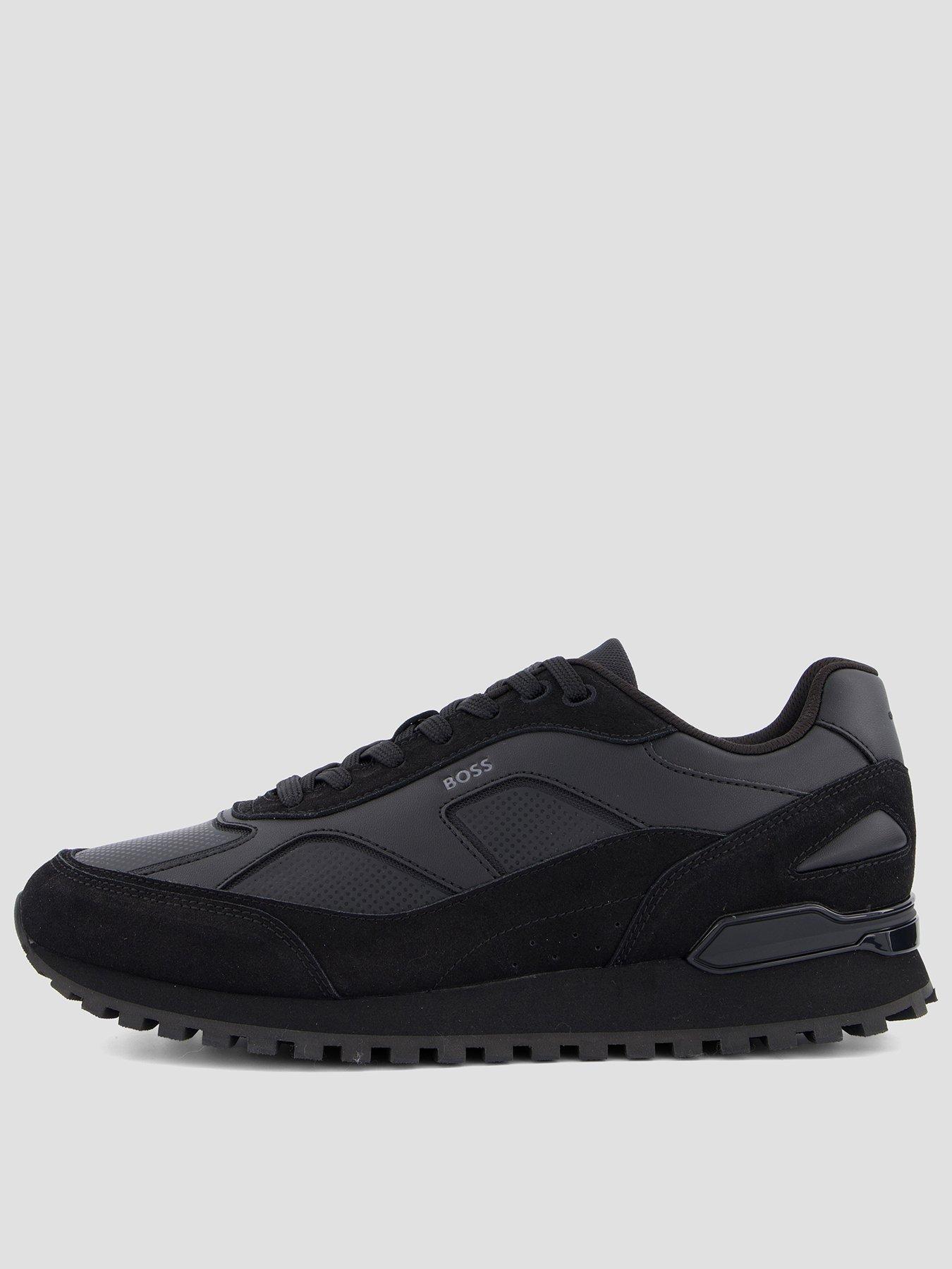 BOSS Boss Parkour-l Runn Suede Overlay Trainers - Black