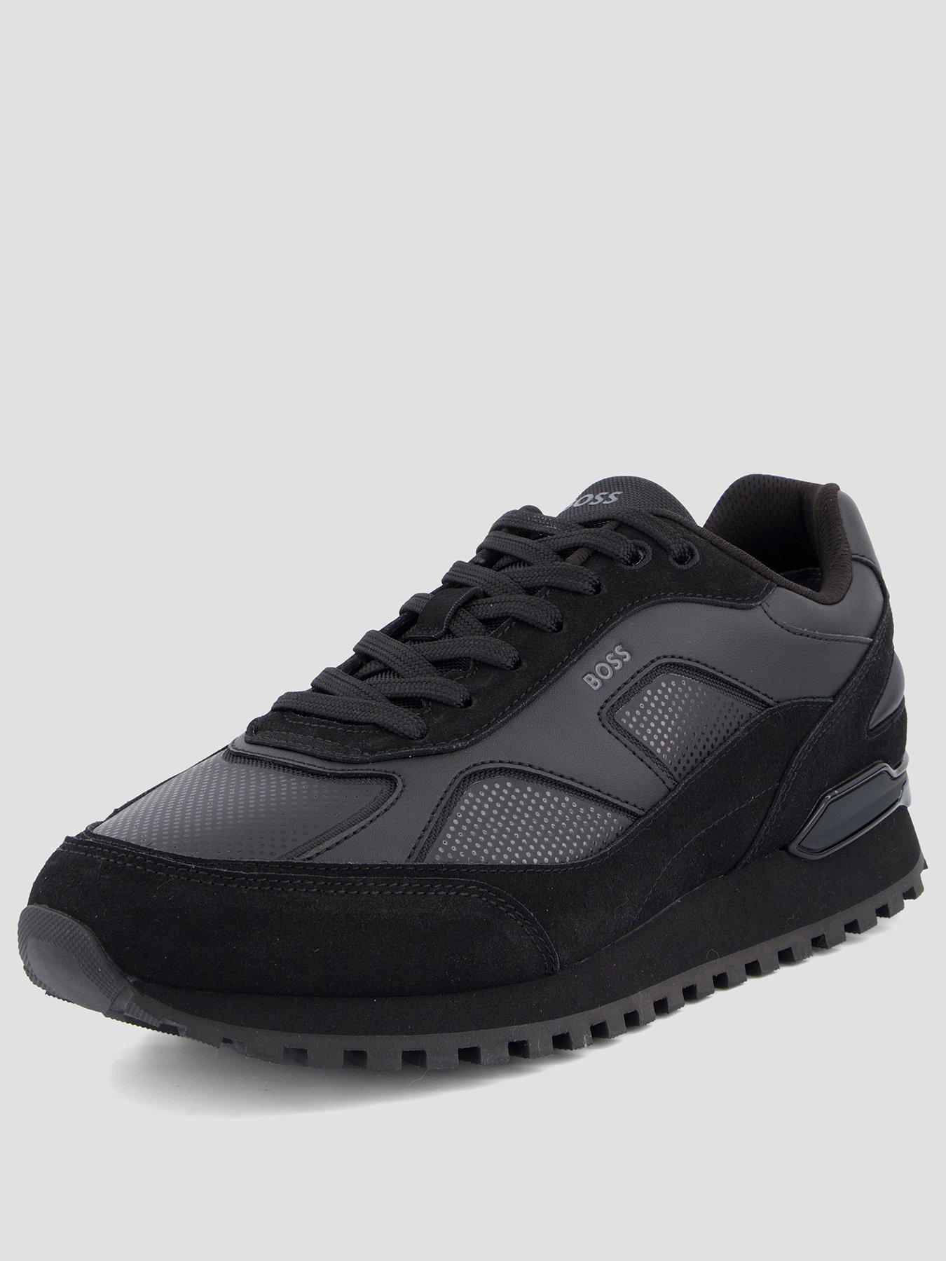 Image 2 of 7 of BOSS Boss Parkour-l Runn Suede Overlay Trainers - Black