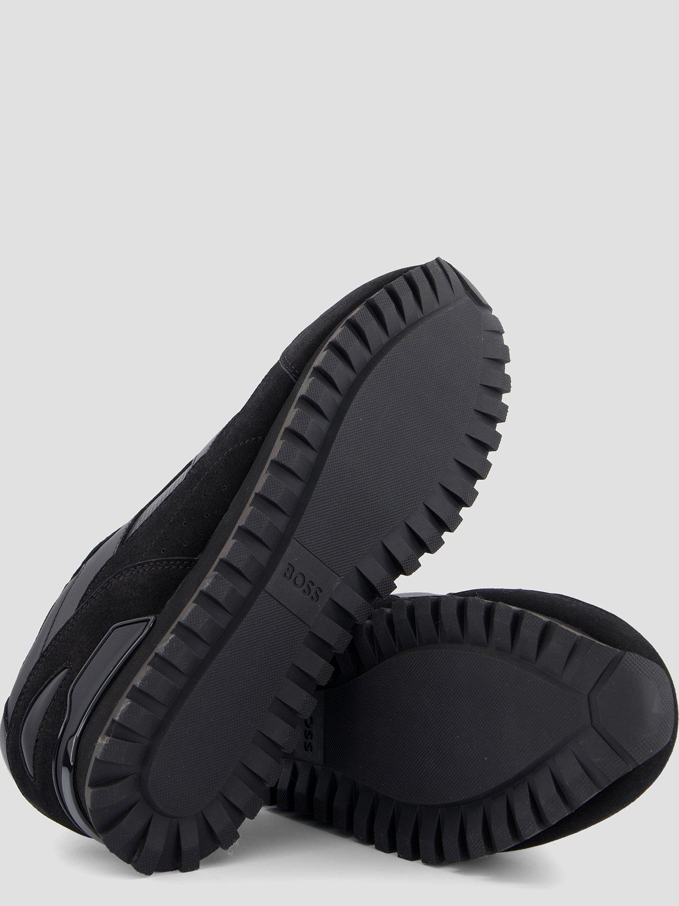 Image 4 of 7 of BOSS Boss Parkour-l Runn Suede Overlay Trainers - Black