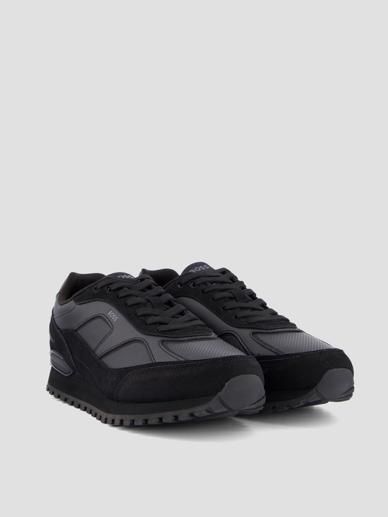 Image 6 of 7 of BOSS Boss Parkour-l Runn Suede Overlay Trainers - Black