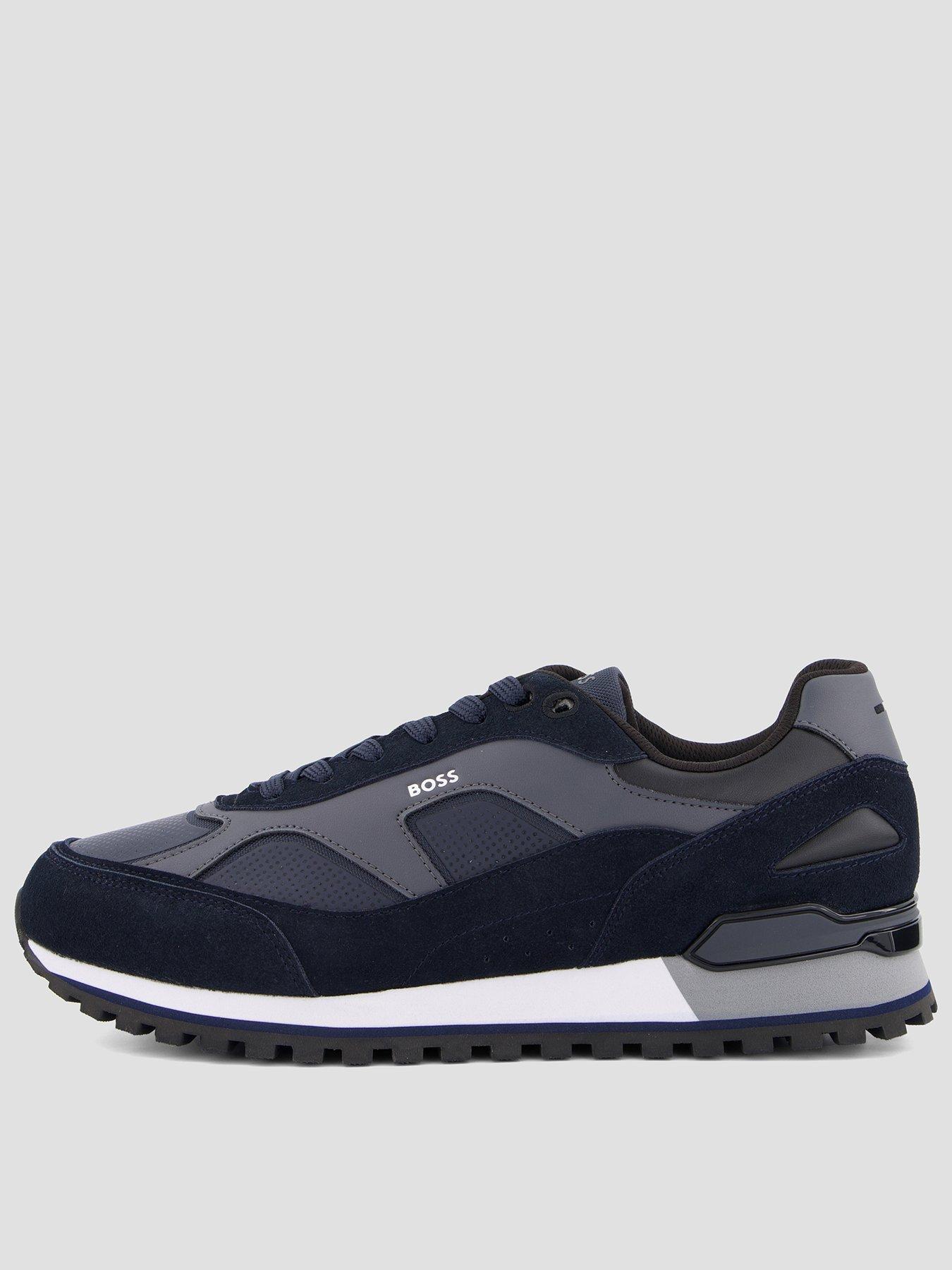 BOSS Boss Parkour-l Runn Suede Overlay Trainers - Navy
