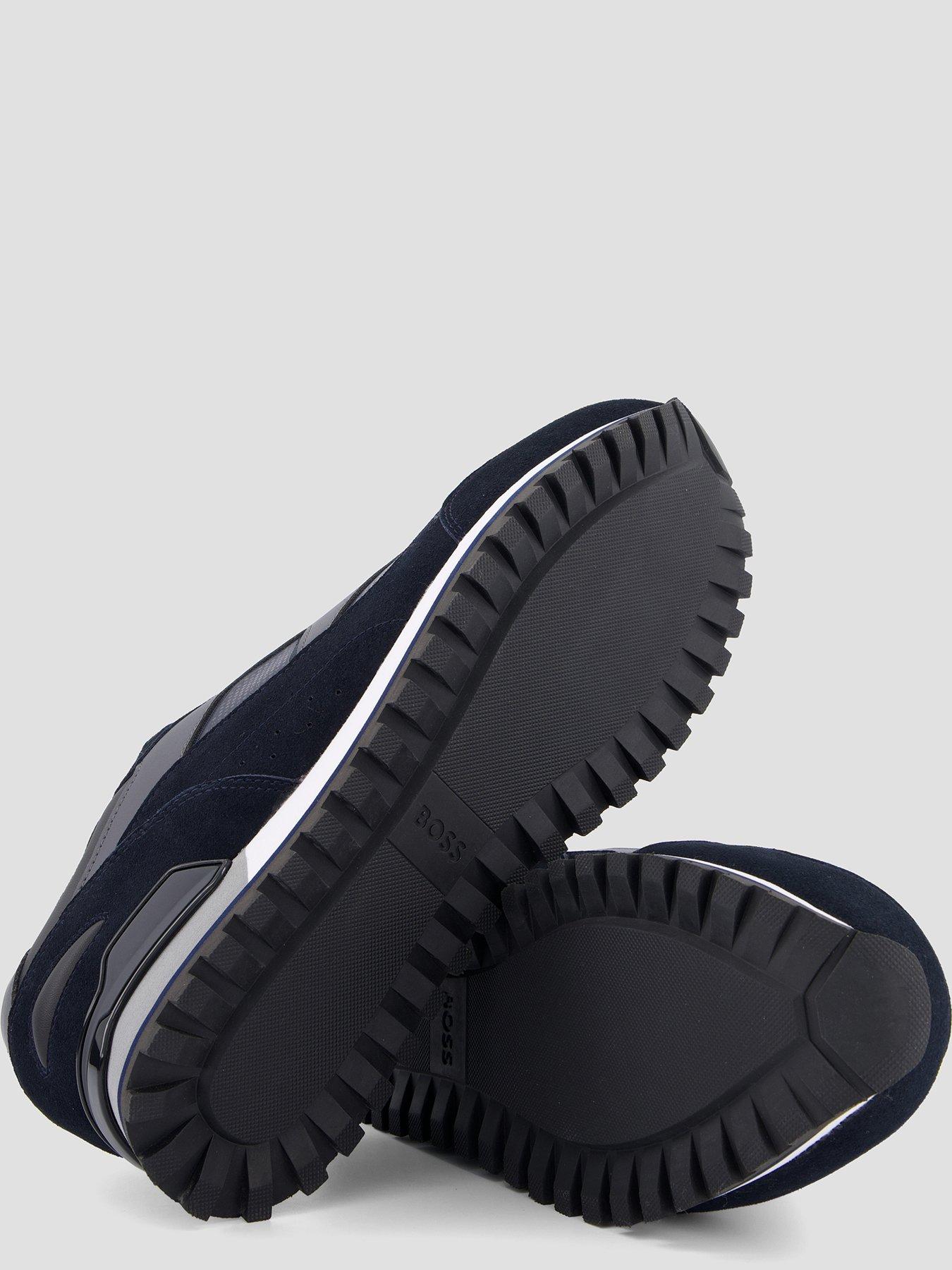Image 4 of 7 of BOSS Parkour-L Runn Suede Overlay Trainers - Navy