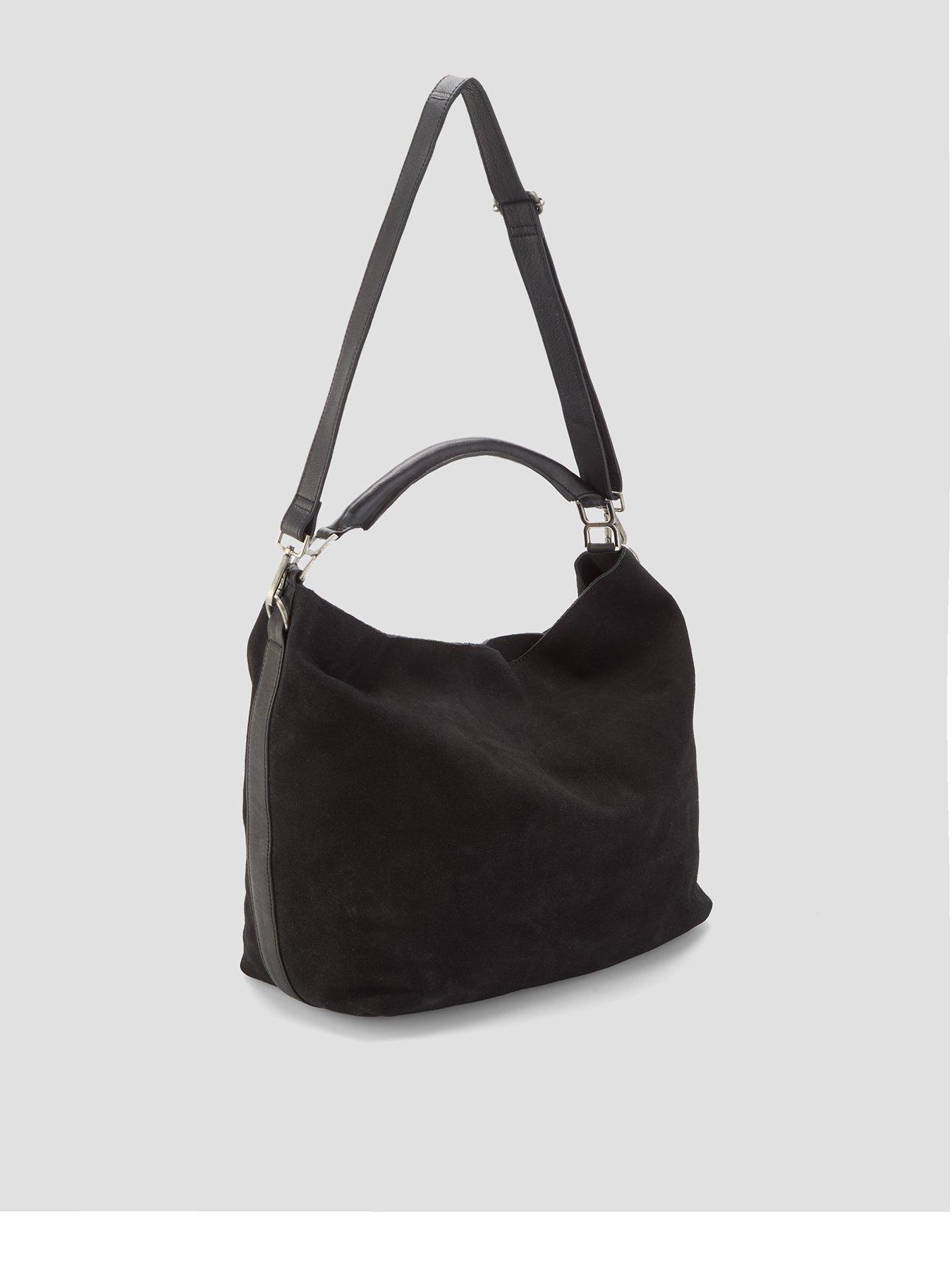 Image 2 of 4 of FREE PEOPLE Womens Suzie Suede Slouch Detachable Strap Tote Bag - Black