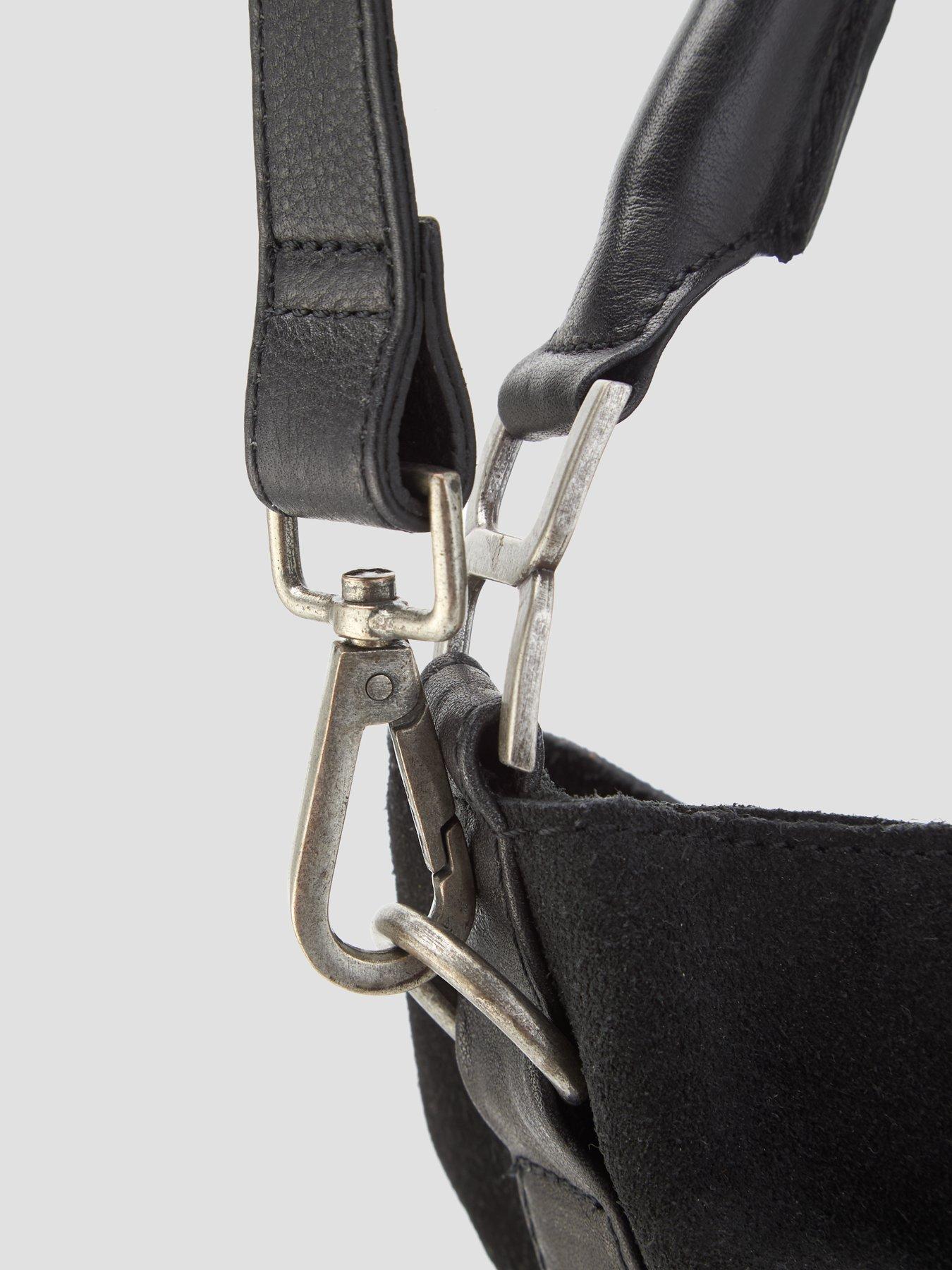 Image 3 of 4 of FREE PEOPLE Womens Suzie Suede Slouch Detachable Strap Tote Bag - Black
