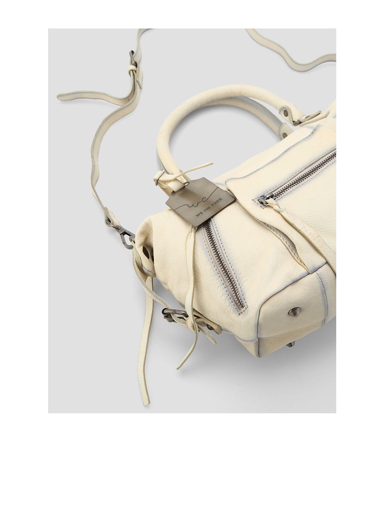 Image 2 of 4 of FREE PEOPLE Womens Emerson Zip-Top Leather Tote Bag - White