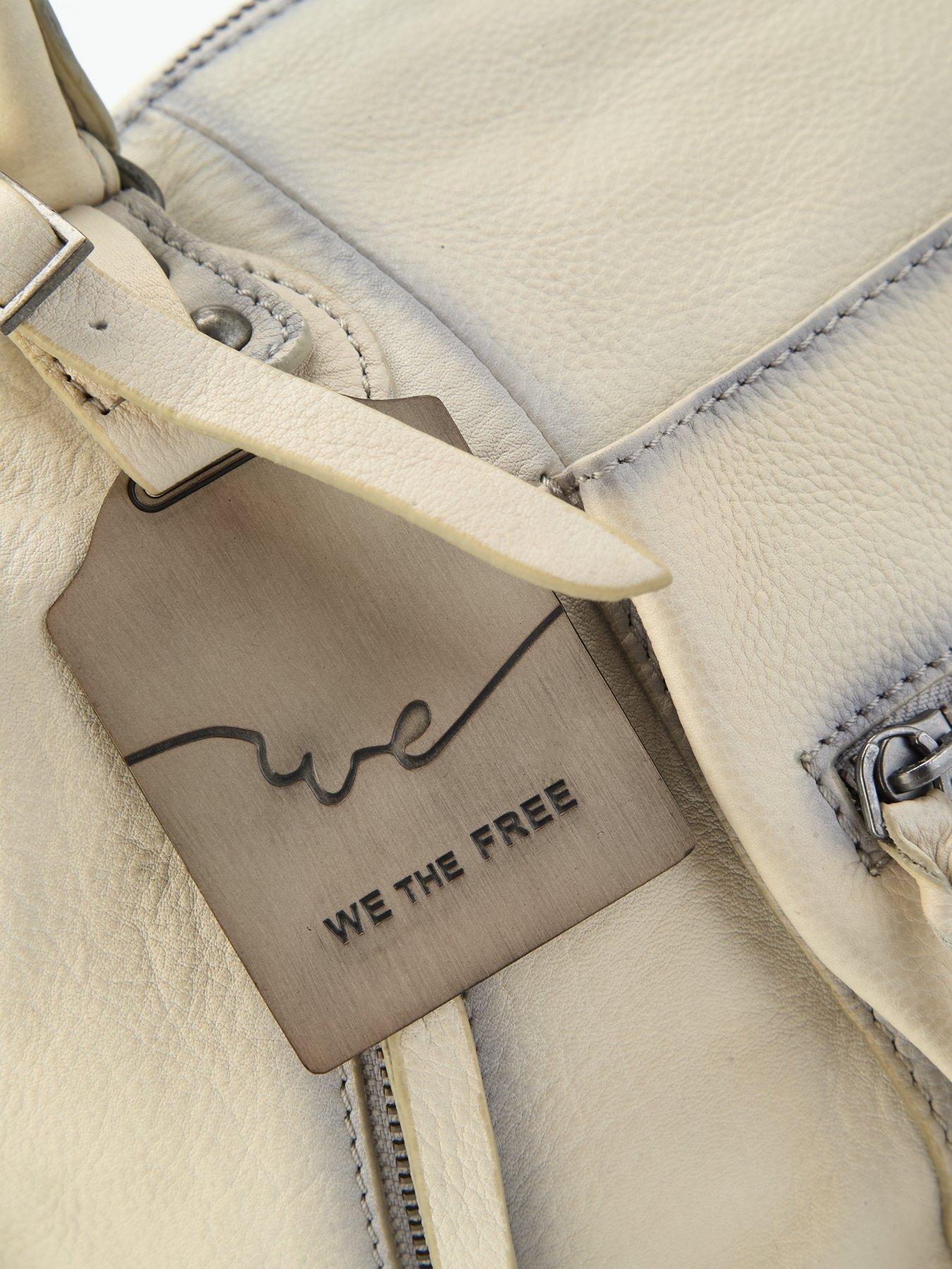 Image 3 of 4 of FREE PEOPLE Womens Emerson Zip-Top Leather Tote Bag - White
