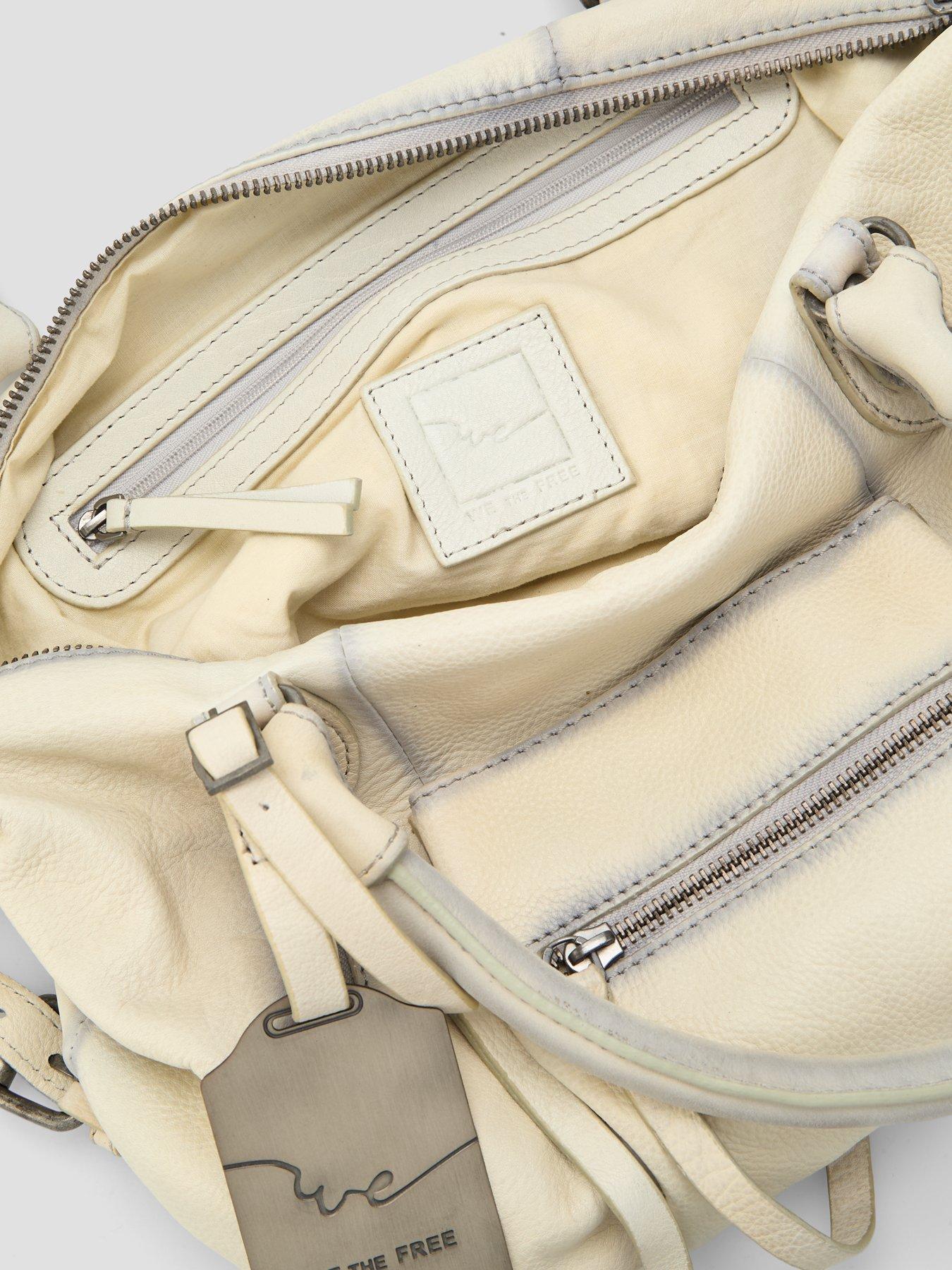 Image 4 of 4 of FREE PEOPLE Womens Emerson Zip-Top Leather Tote Bag - White