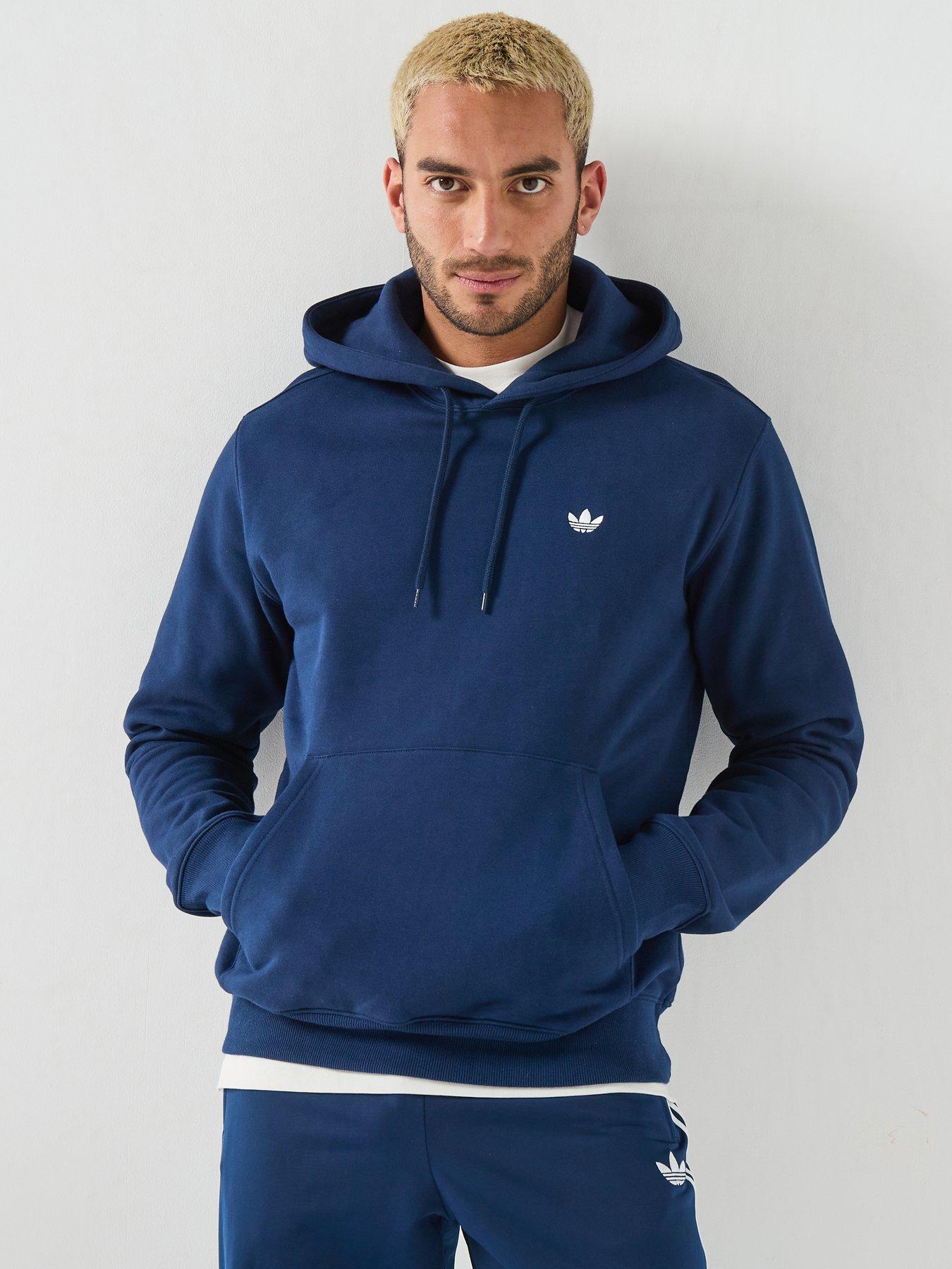 adidas Originals Mens Essentialong Sleeve Hoodie - Blue