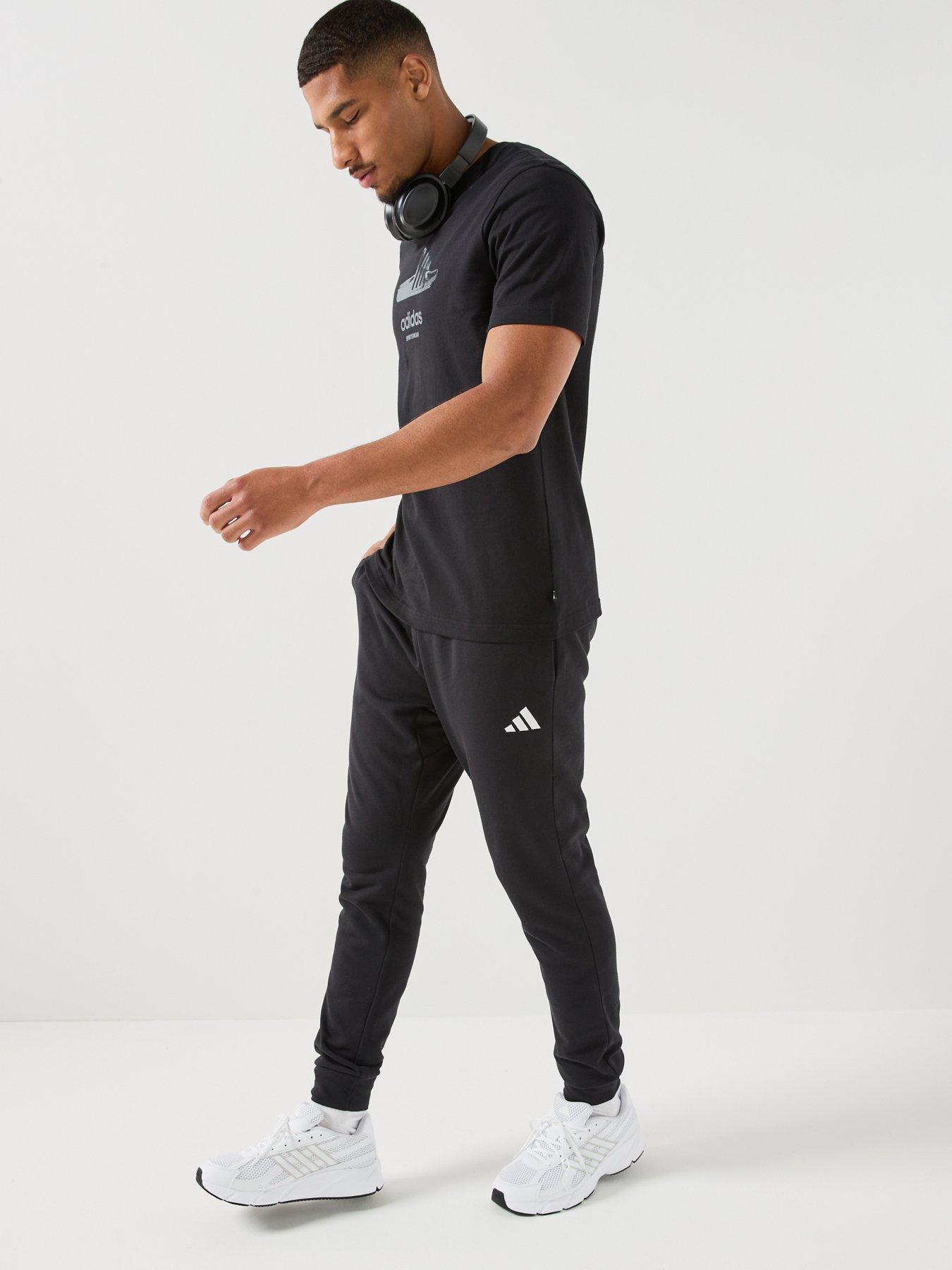 Image 3 of 4 of adidas Sportswear Mens Essentials French Terry Joggers - Black