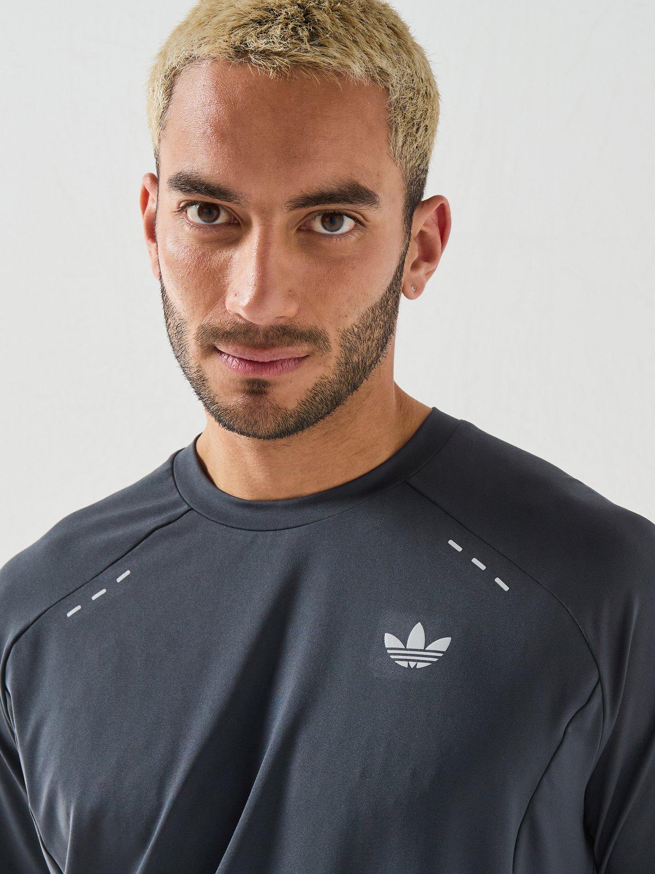 Image 4 of 6 of adidas Originals TECH TREFOIL ESSENTIALS POLYESTER T-Shirt - Night Grey