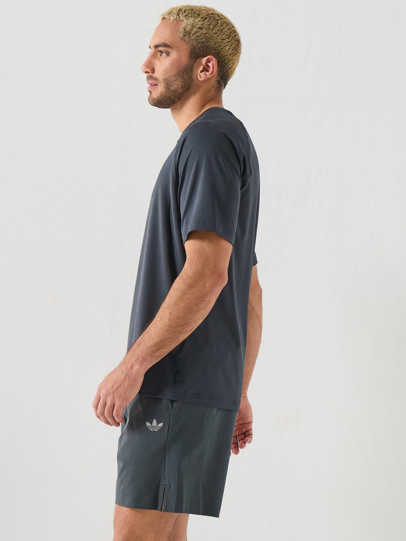 Image 5 of 6 of adidas Originals TECH TREFOIL ESSENTIALS POLYESTER T-Shirt - Night Grey