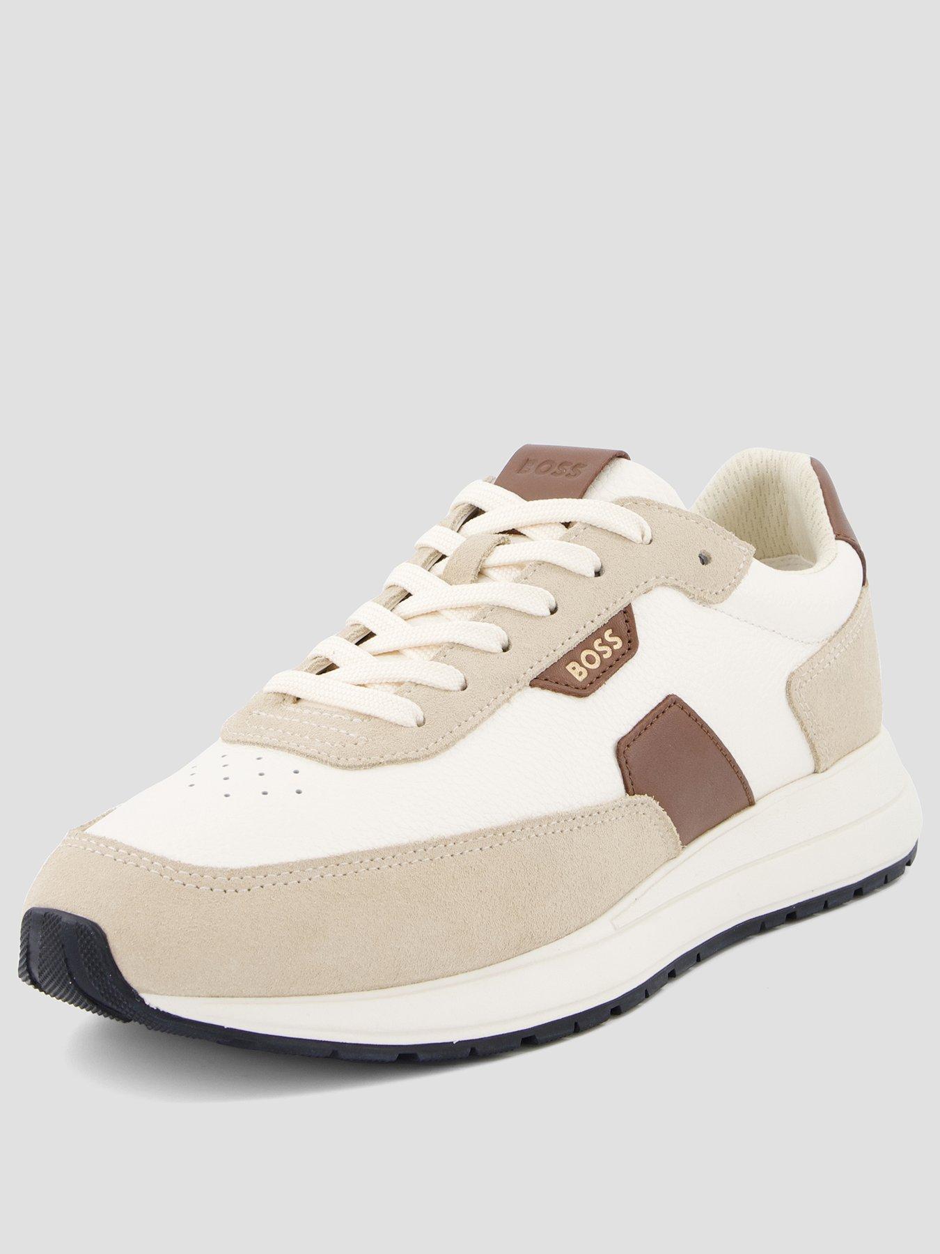 Image 2 of 6 of BOSS Vinston Runn Suede Detail Trainers - Light Beige