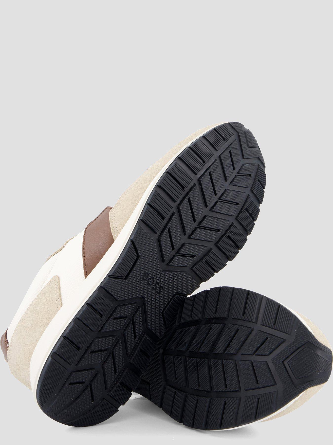 Image 4 of 6 of BOSS Vinston Runn Suede Detail Trainers - Light Beige