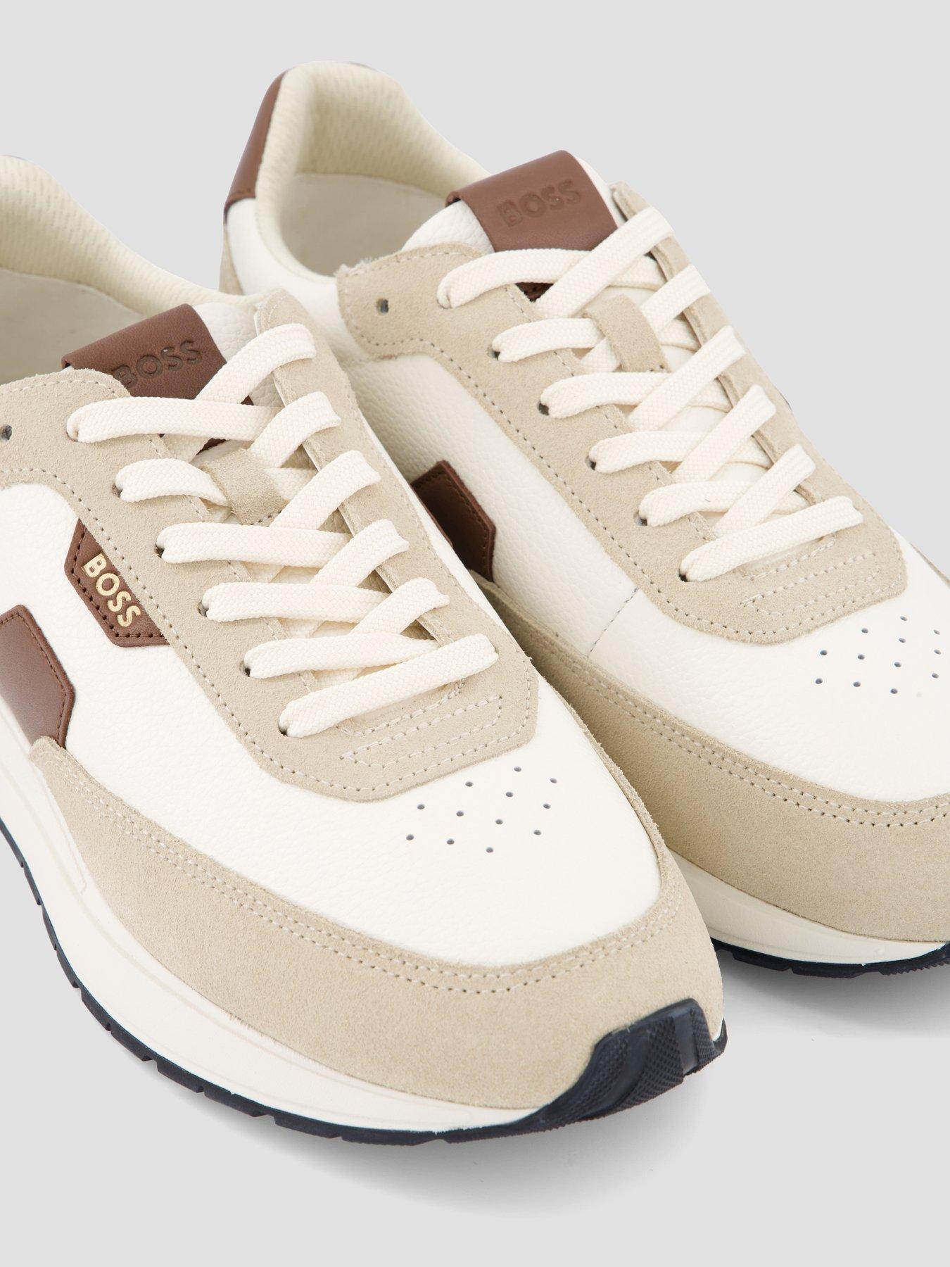 Image 5 of 6 of BOSS Vinston Runn Suede Detail Trainers - Light Beige