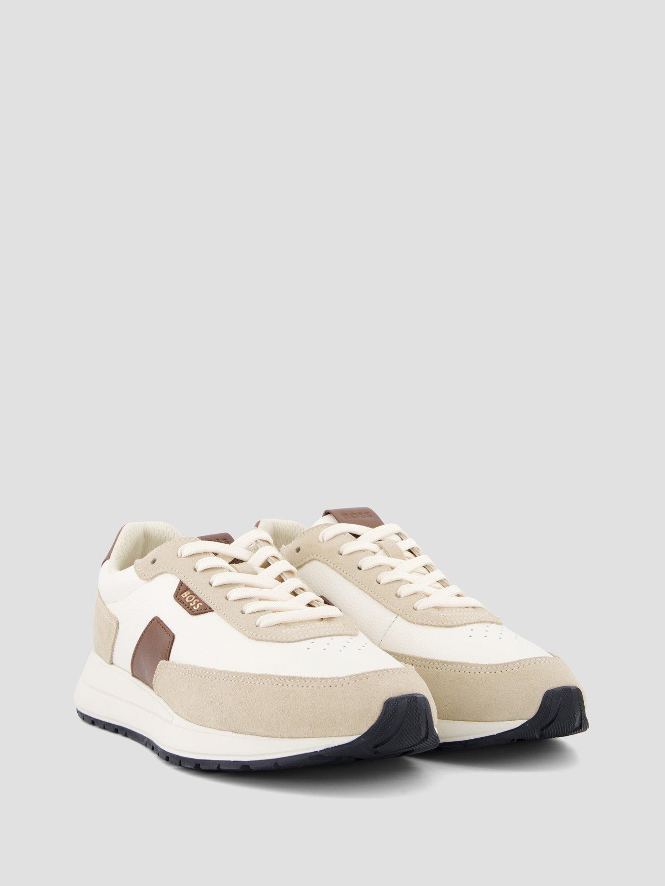 Image 6 of 6 of BOSS Vinston Runn Suede Detail Trainers - Light Beige
