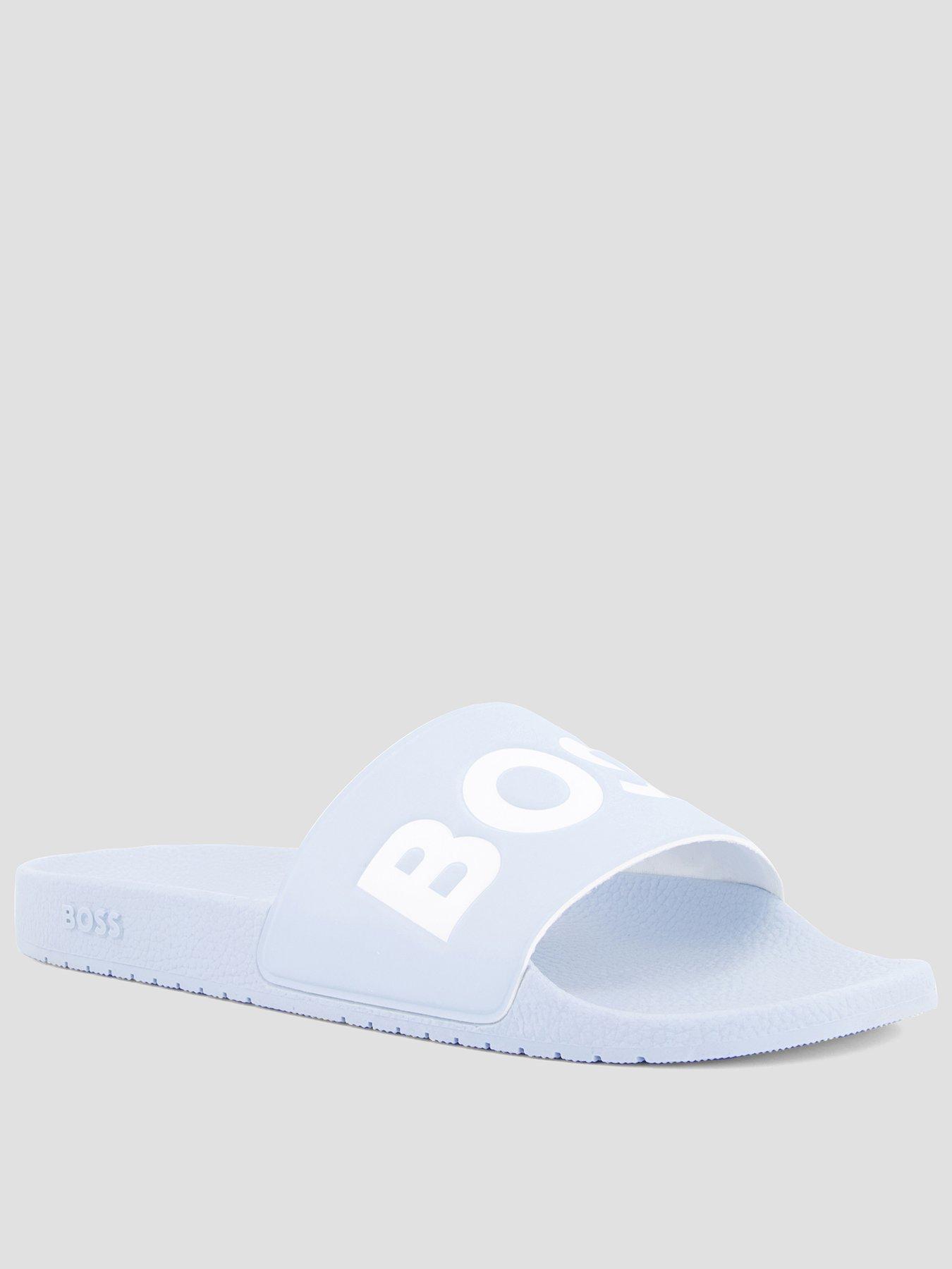 Image 1 of 7 of BOSS Aryeh Contrast Logo Slide - Light Blue