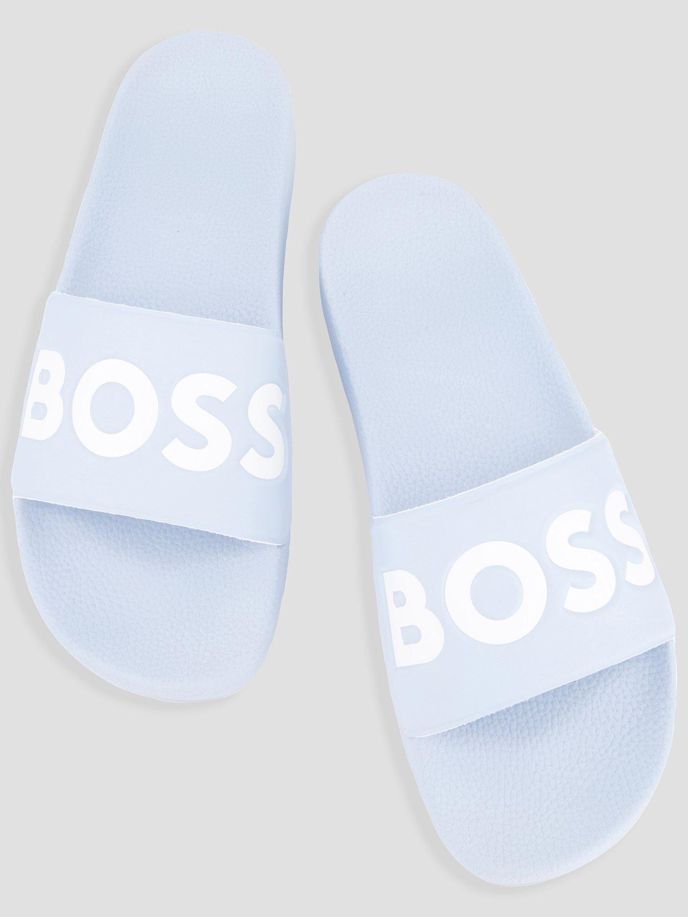 Image 3 of 7 of BOSS Aryeh Contrast Logo Slide - Light Blue