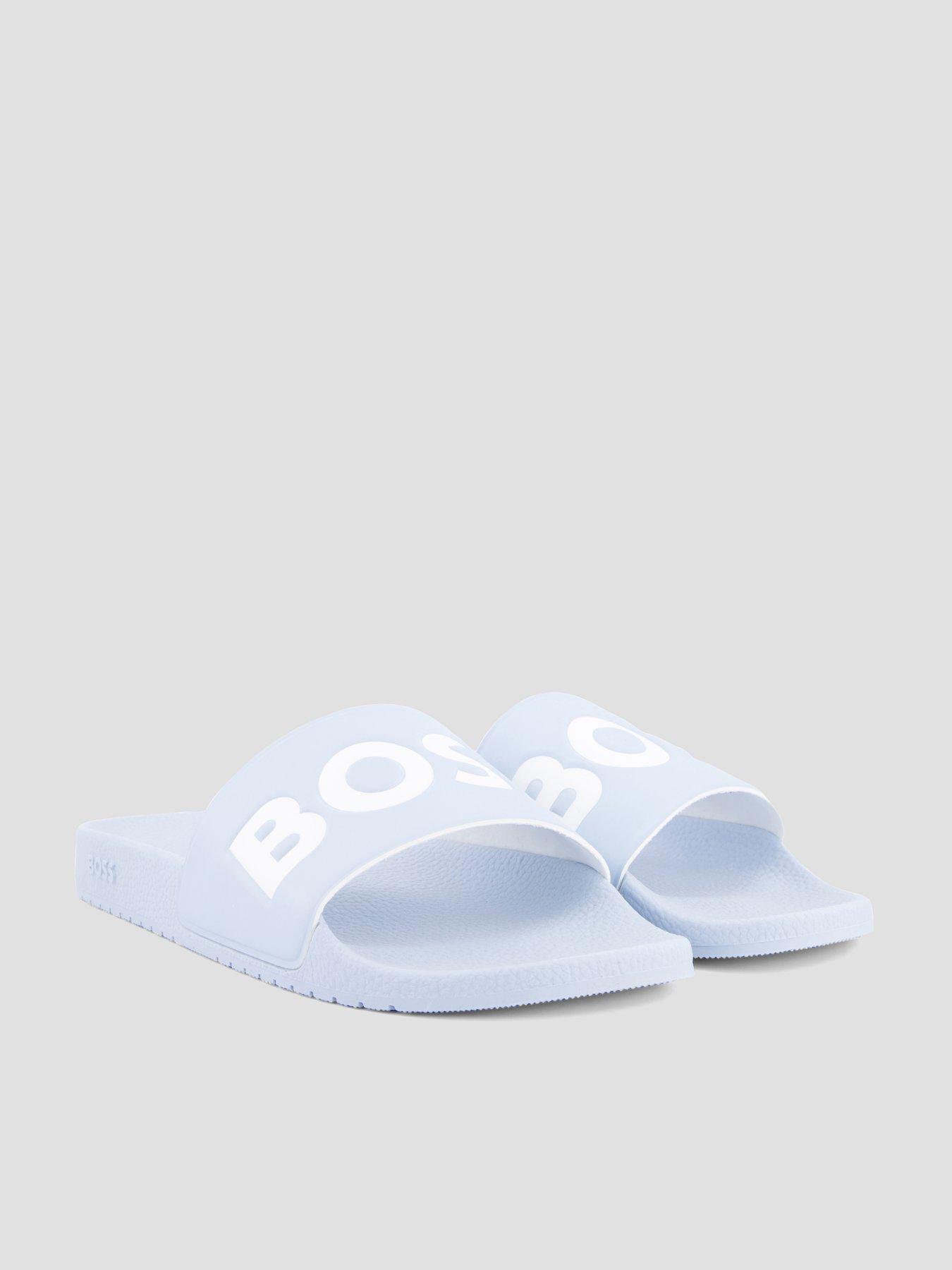 Image 6 of 7 of BOSS Aryeh Contrast Logo Slide - Light Blue