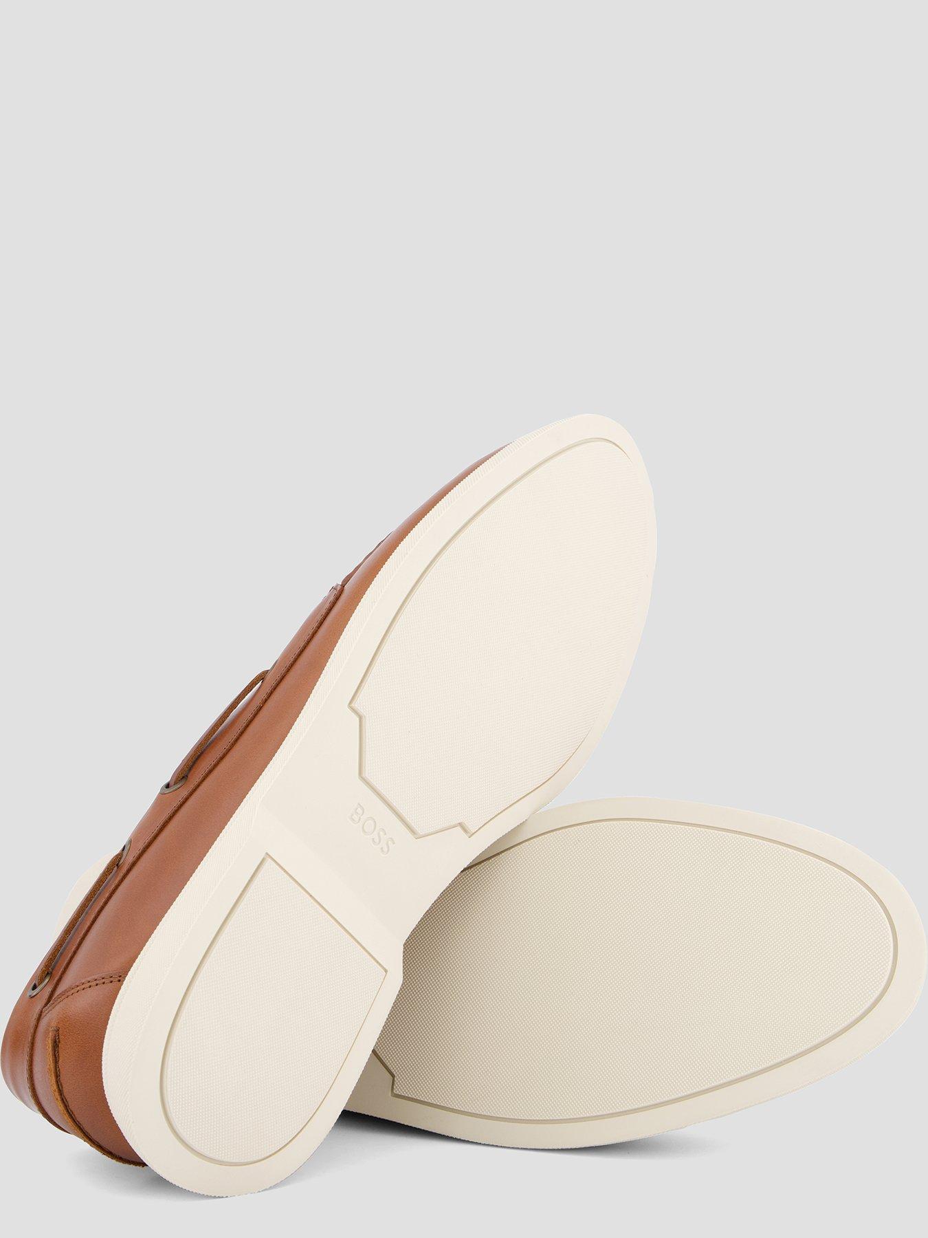 Image 4 of 7 of BOSS Sienne Leather Boat Shoes - Brown