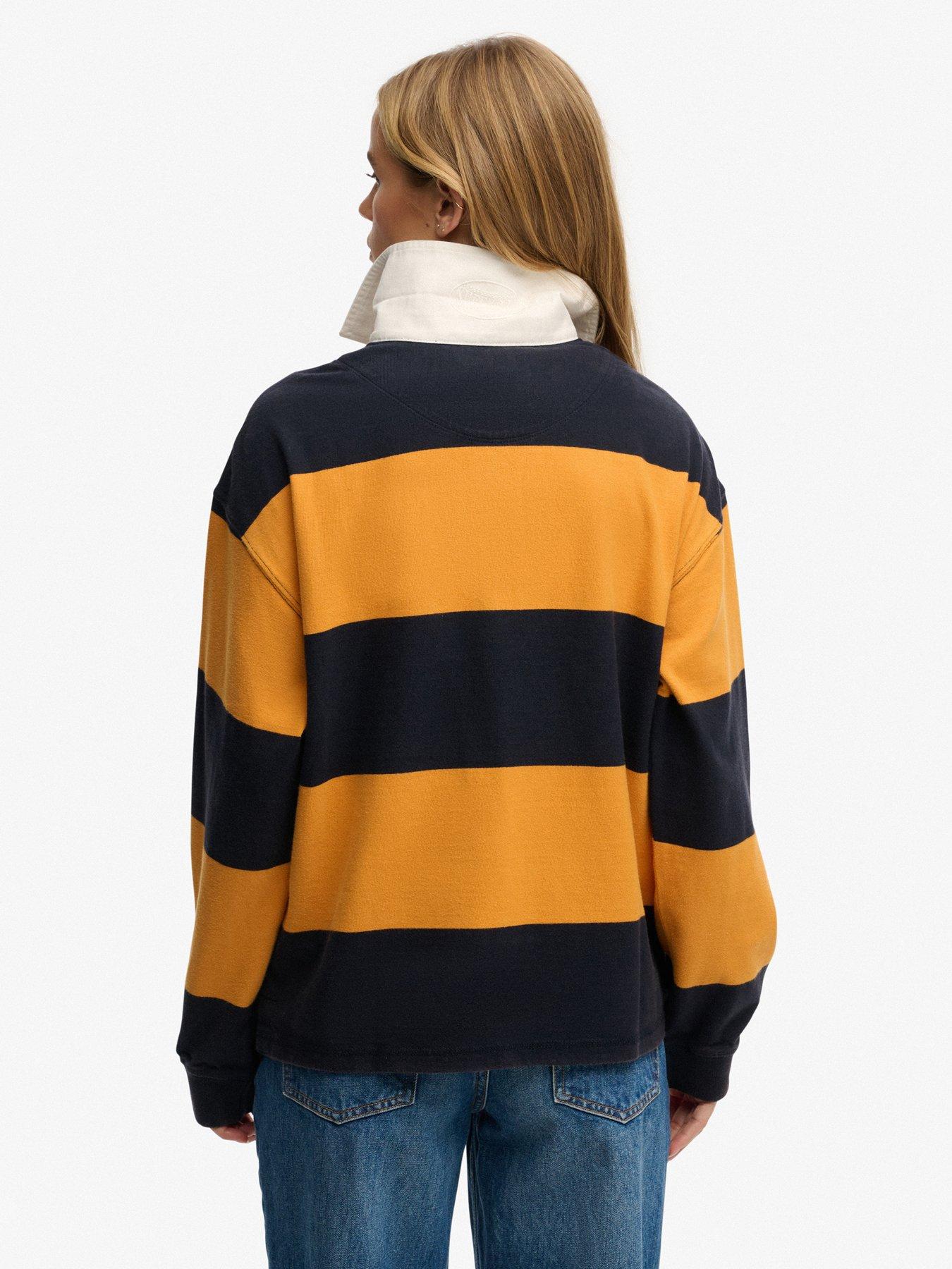 Image 2 of 5 of Superdry Heritage Stripe Rugby Top - Navy