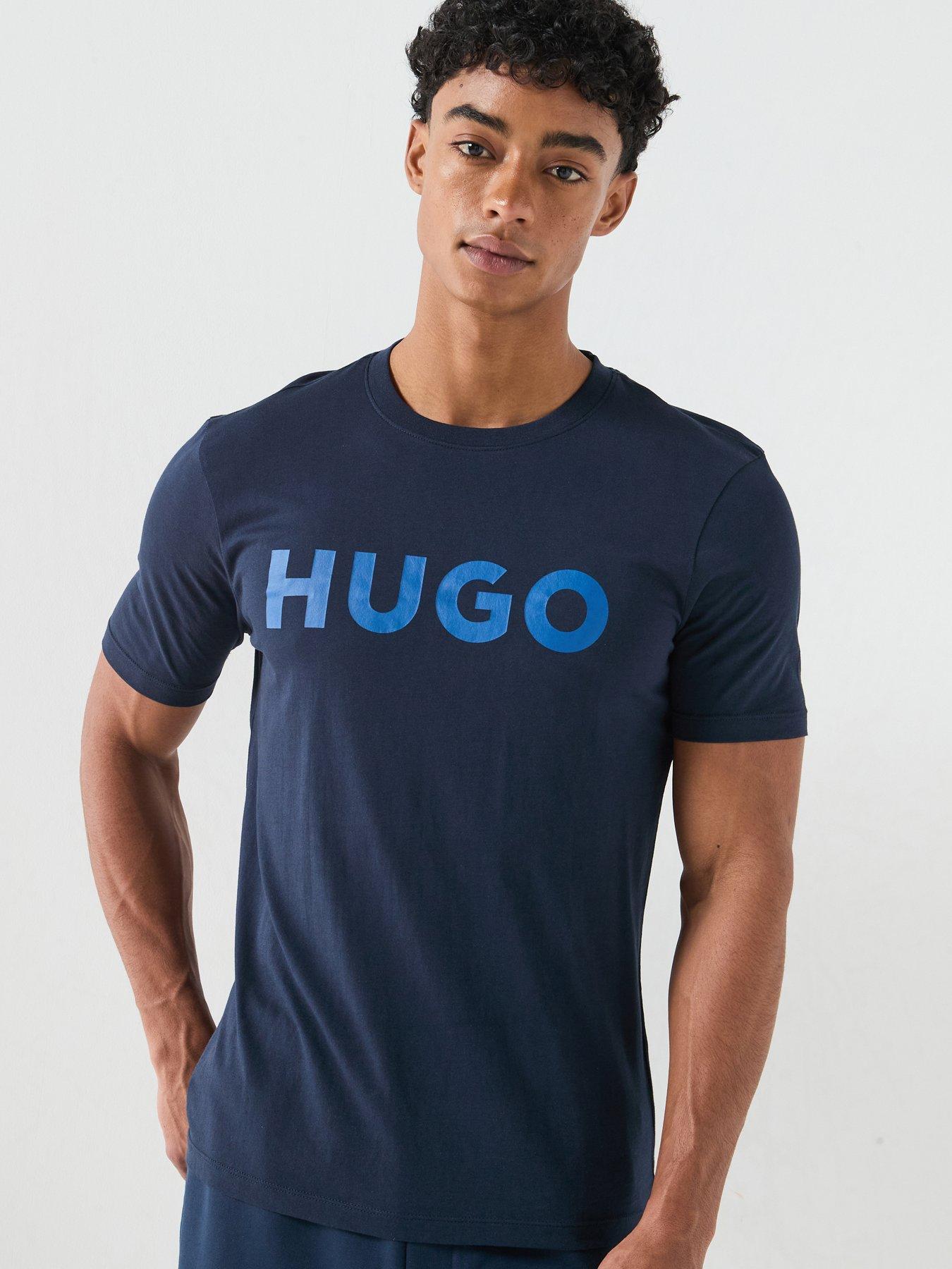 Image 1 of 6 of HUGO Dulivio Large Logo T-Shirt - Navy