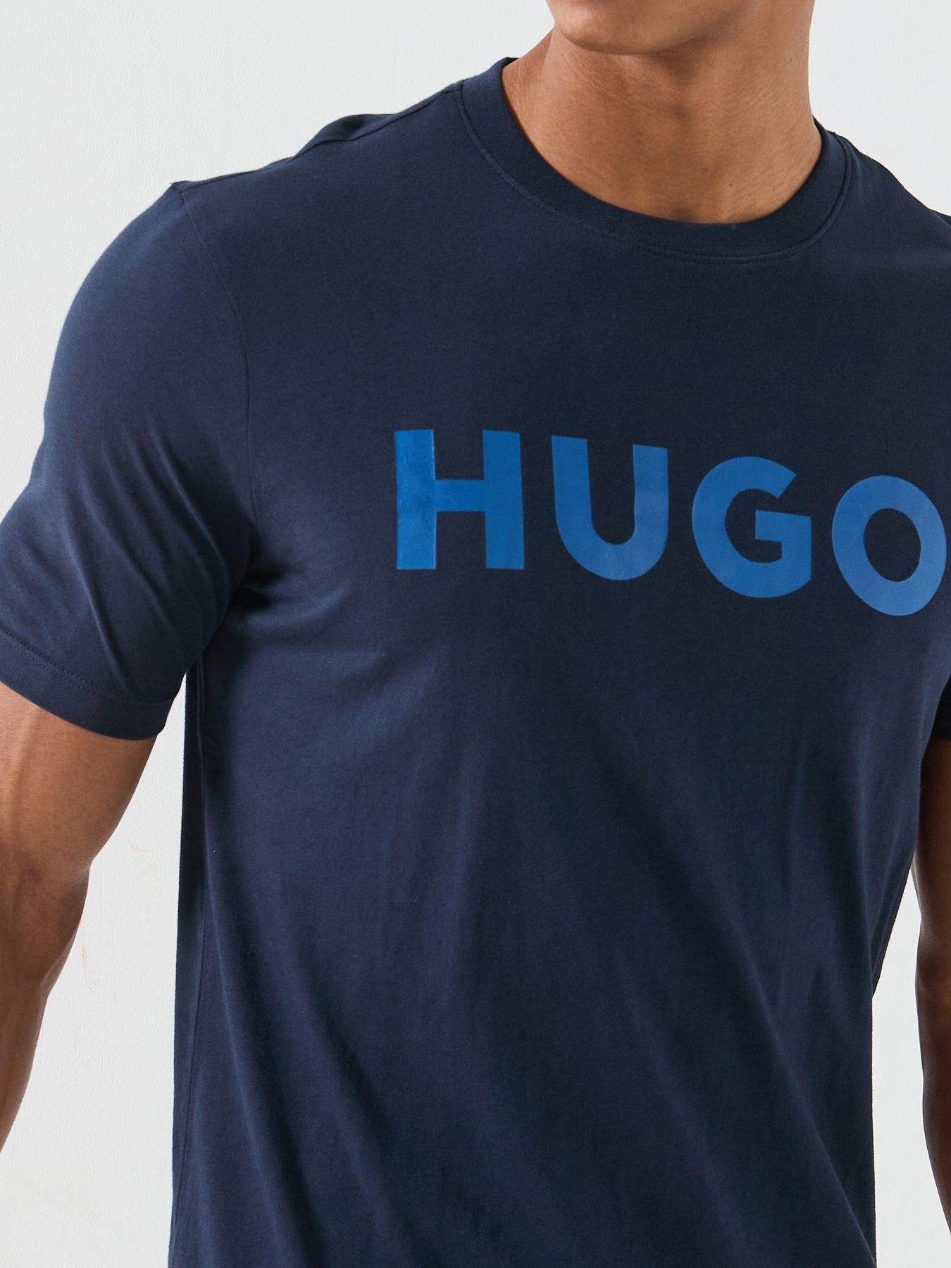 Image 4 of 6 of HUGO Dulivio Large Logo T-Shirt - Navy