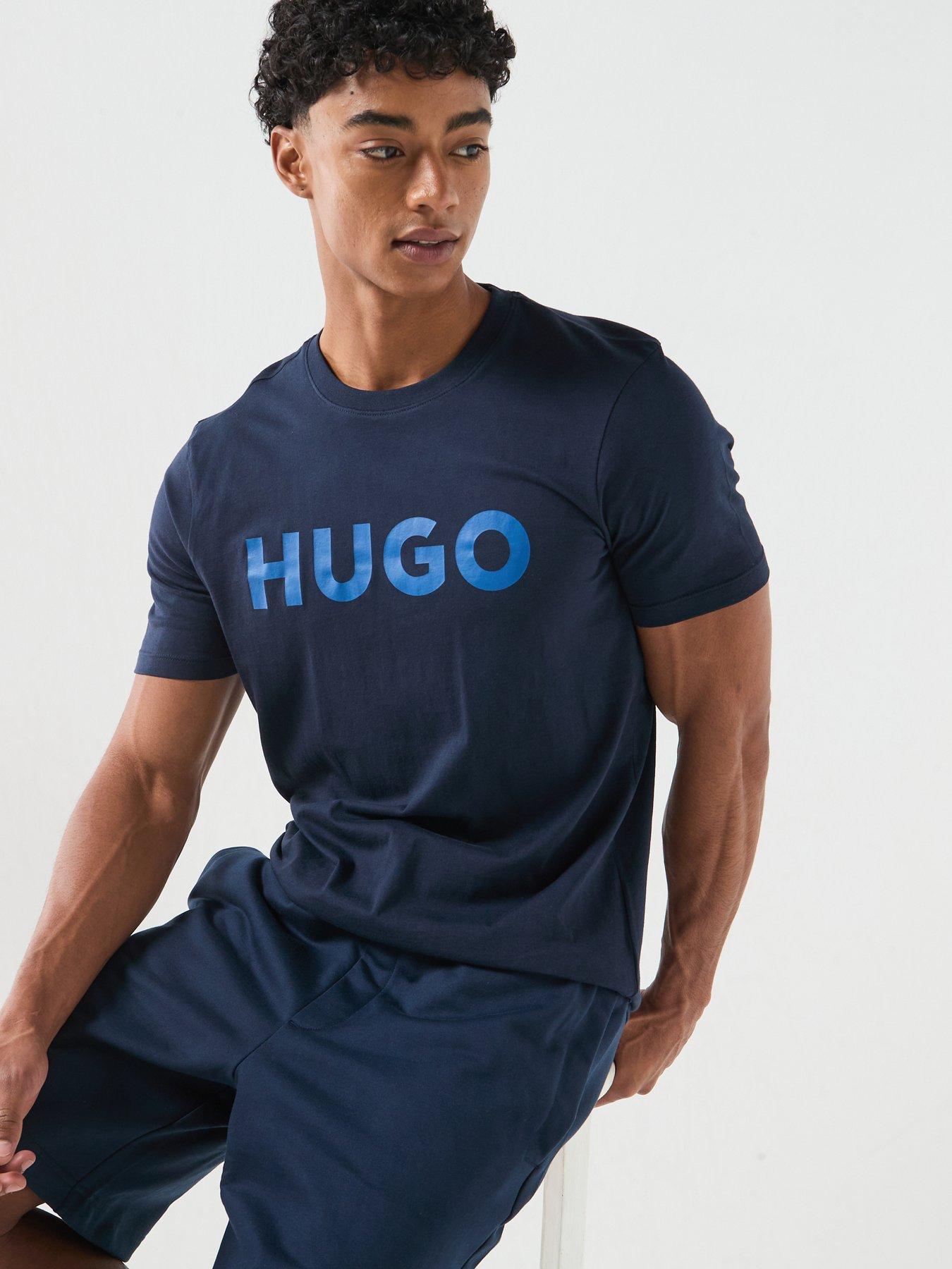 Image 5 of 6 of HUGO Dulivio Large Logo T-Shirt - Navy
