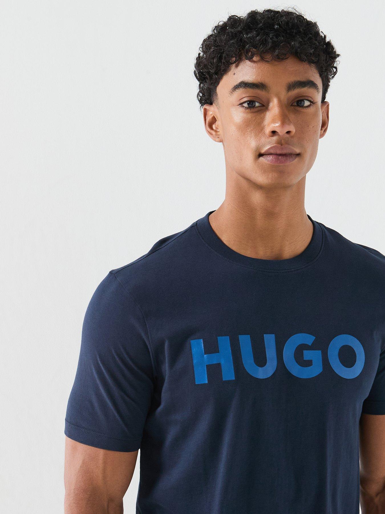 Image 6 of 6 of HUGO Dulivio Large Logo T-Shirt - Navy
