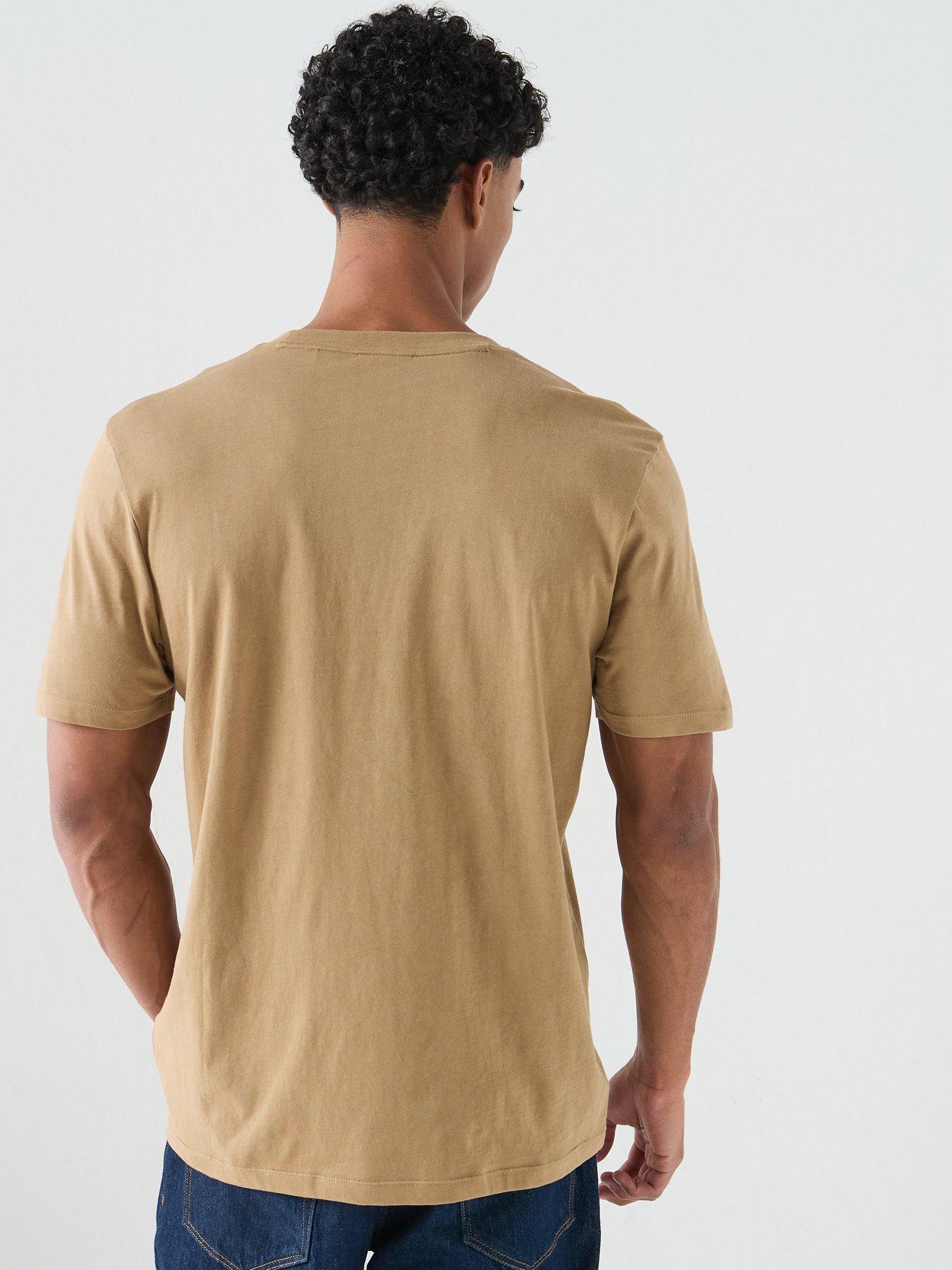 Image 2 of 5 of HUGO Dulivio Regular Fit Large Logo T-Shirt - Beige