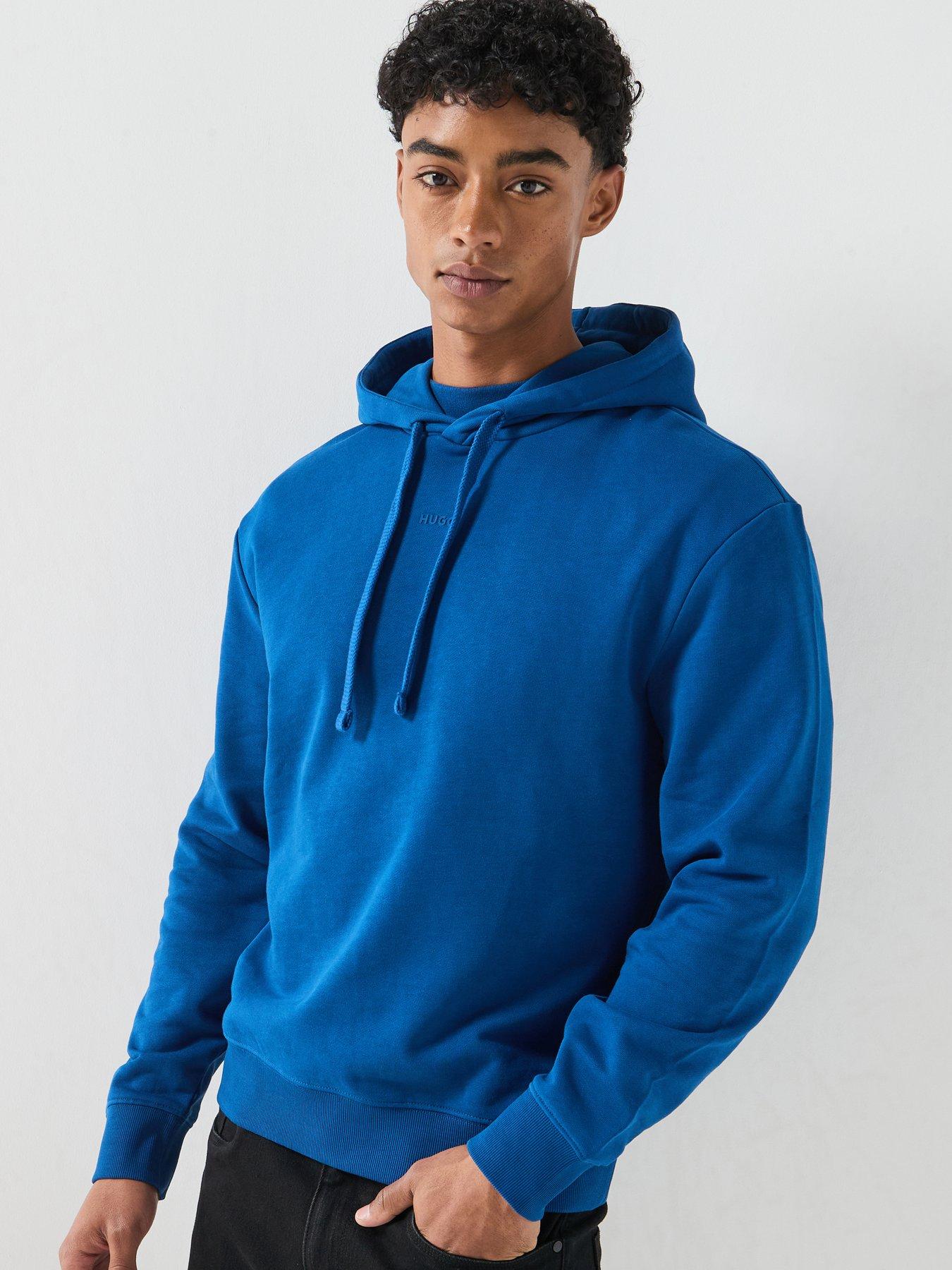 HUGO Dapo Relaxed Fit Overhead Hoodie - Bright Blue