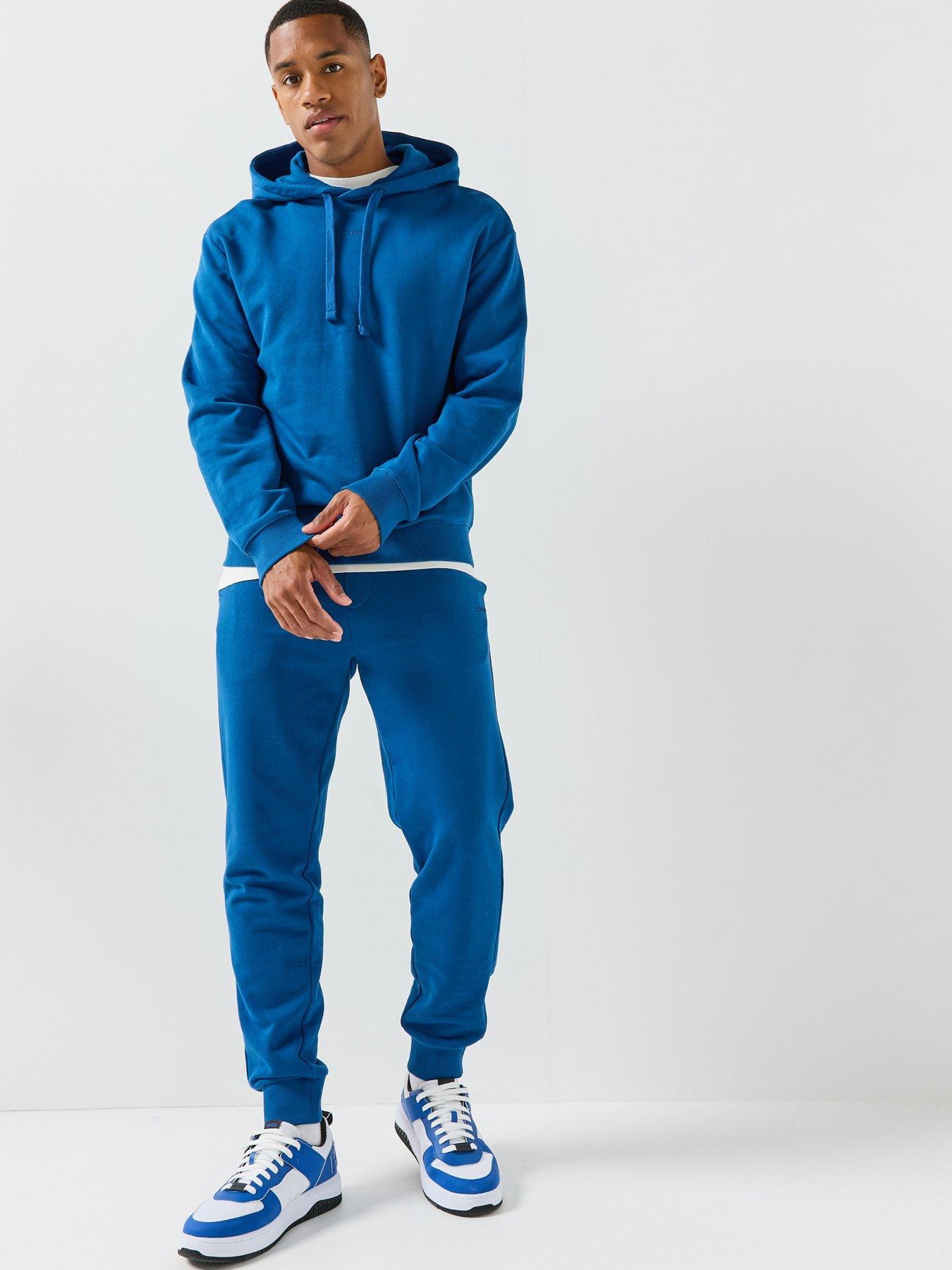 Image 1 of 6 of HUGO Cotton Tracksuit Set In A Relaxed Fit With Logo - Bright Blue