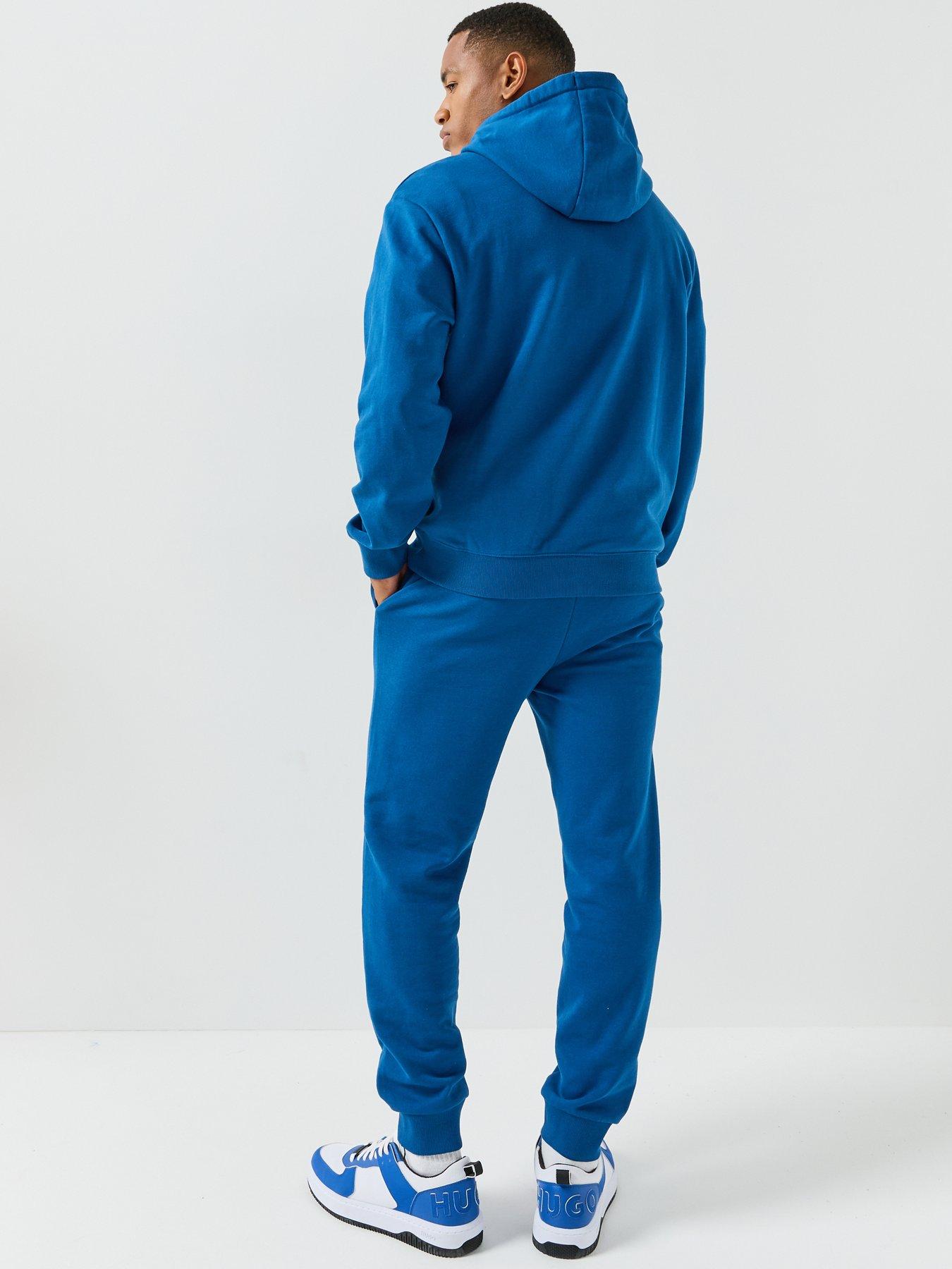 Image 2 of 6 of HUGO Cotton Tracksuit Set In A Relaxed Fit With Logo - Bright Blue
