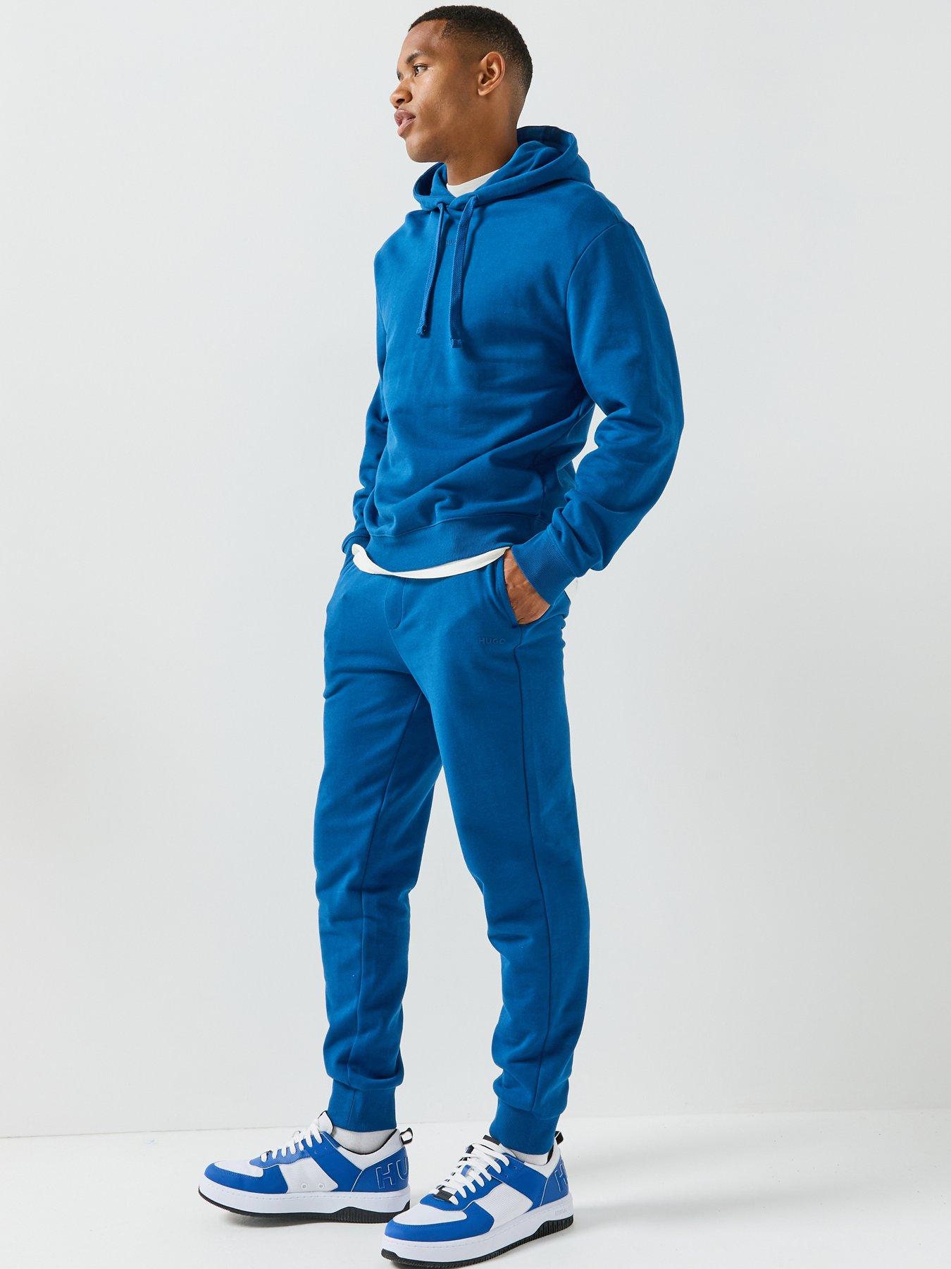 Image 3 of 6 of HUGO Cotton Tracksuit Set In A Relaxed Fit With Logo - Bright Blue