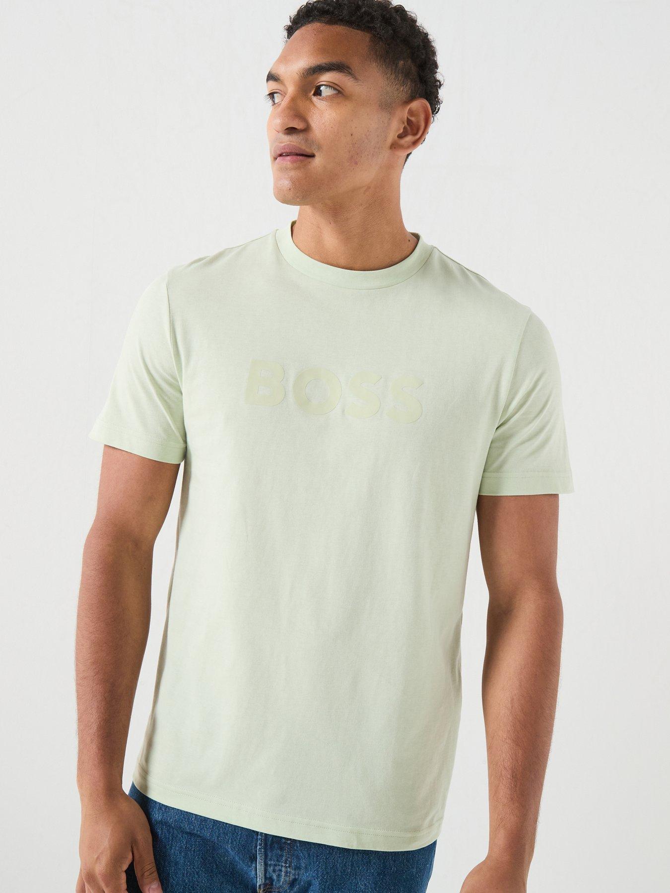 BOSS Te_Logo Central Large Logo T-Shirt - Light Green
