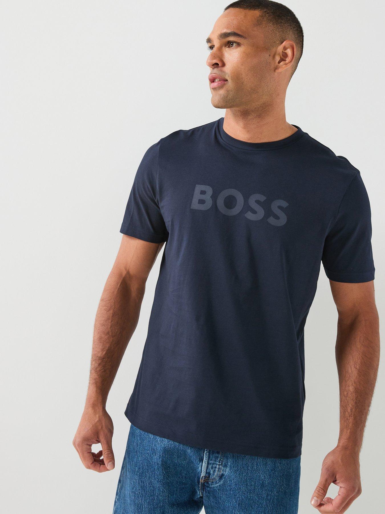 Image 1 of 5 of BOSS Regular Logo Tops - Navy