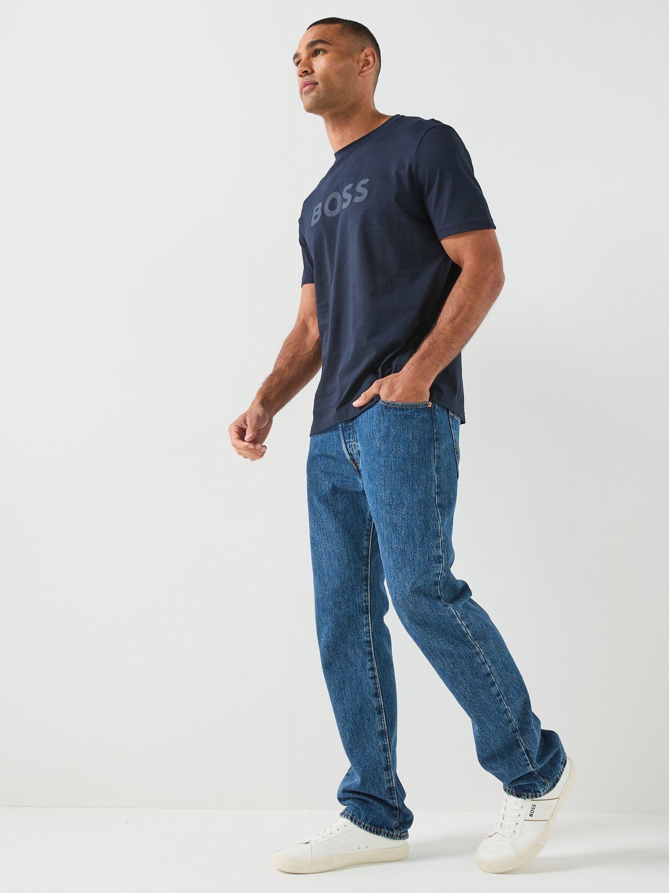 Image 3 of 5 of BOSS Regular Logo Tops - Navy