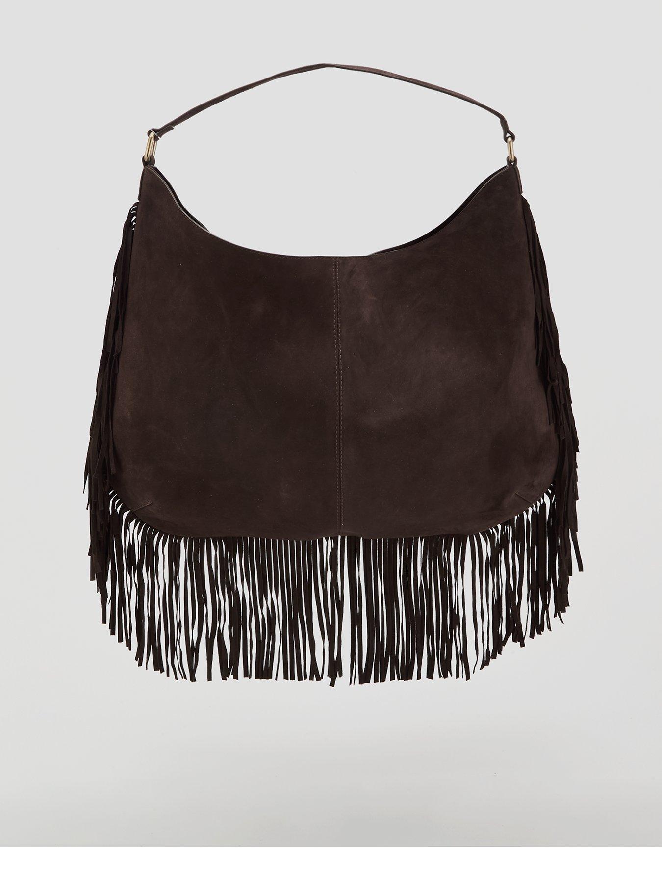 FREE PEOPLE Finn Fringe Shoulder Bag - Brown