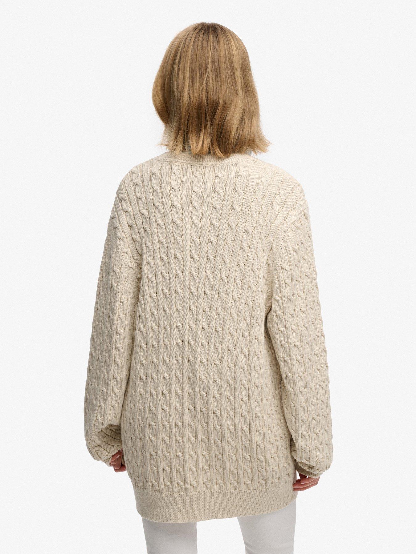 superdry-oversized-cable-v-neck-jumper-beigestillFront