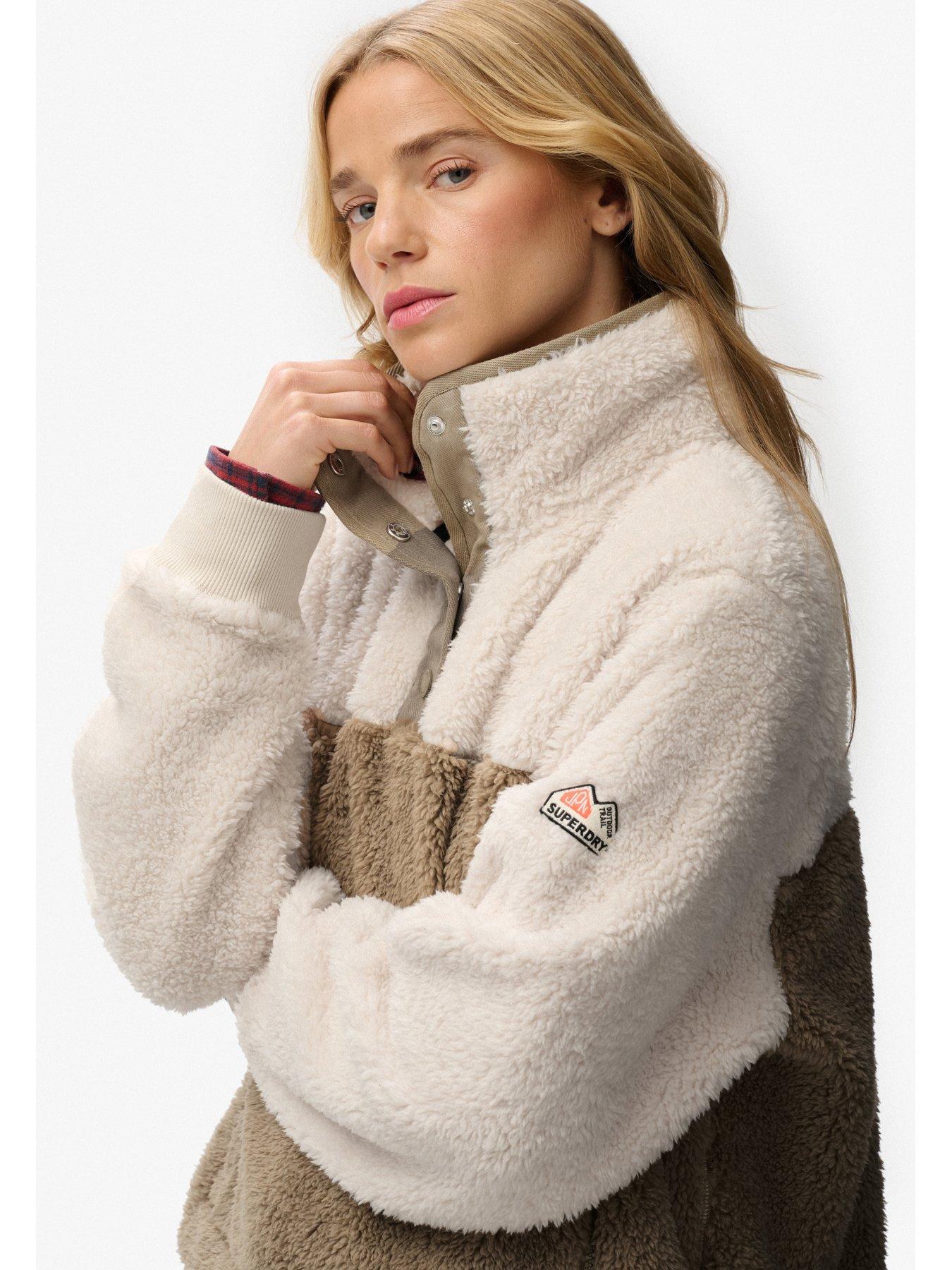 Image 5 of 5 of Superdry Super Soft Mash Up Half Zip Fleece - Beige