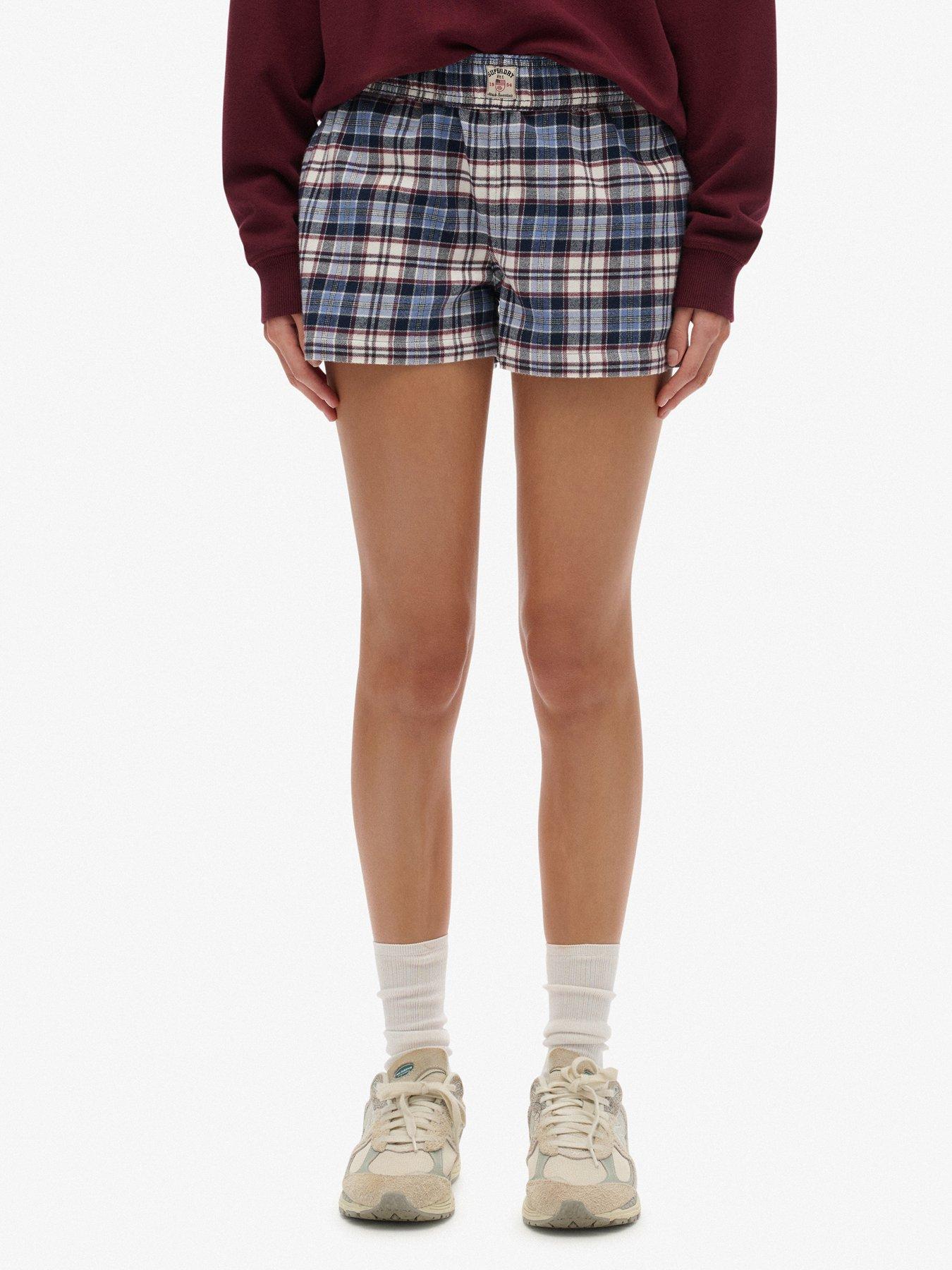 Superdry Cotton Check Elastic Shorts
