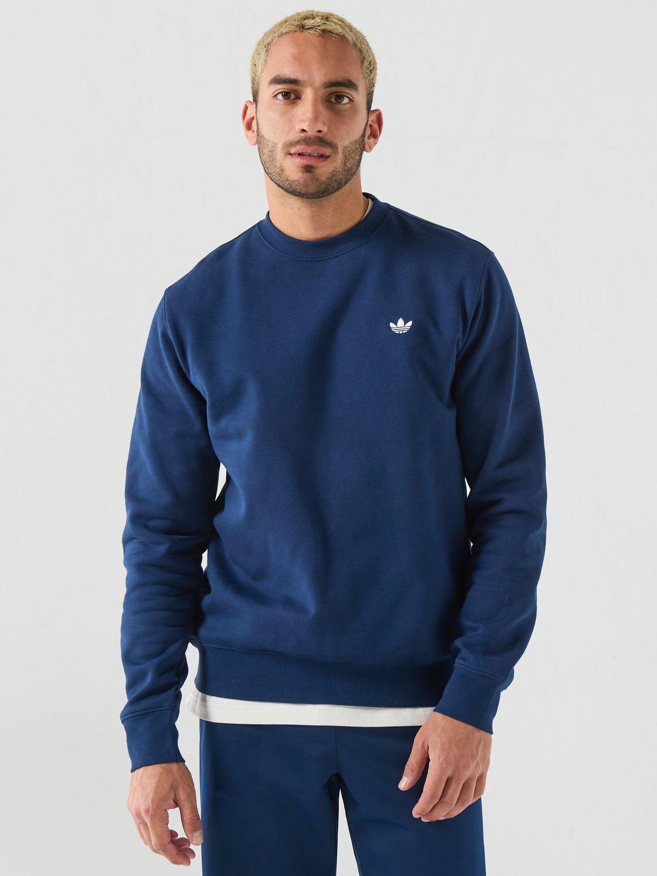 adidas Originals Mens Training Essentialong Sleeve Crew - Blue