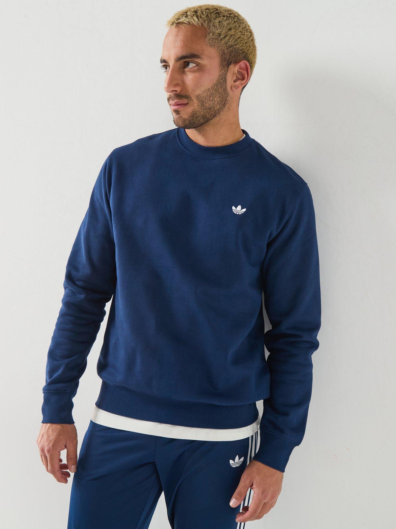 Image 5 of 6 of adidas Originals Mens Training Essential Long Sleeve Crew - Blue