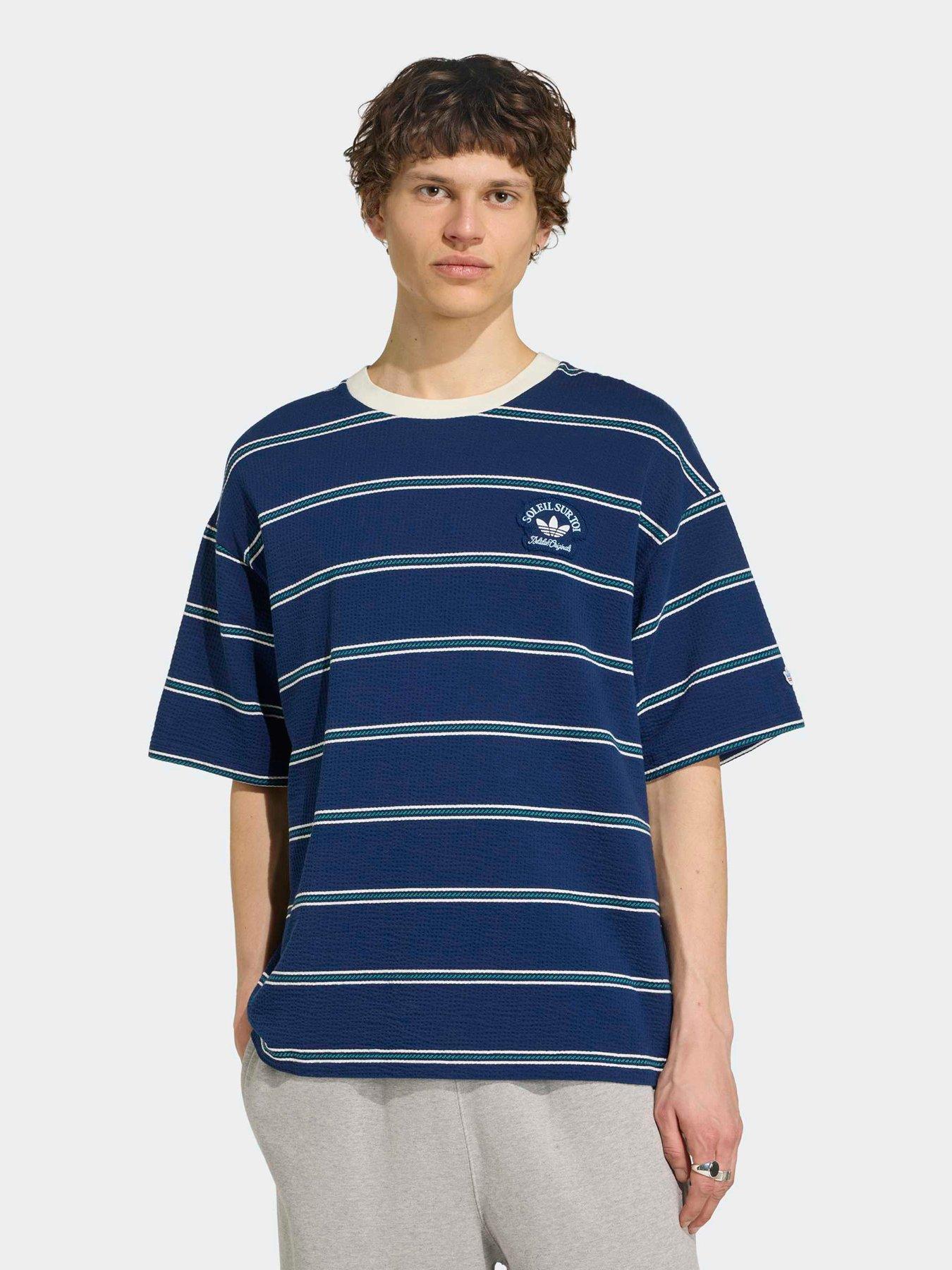 adidas Originals Mens Resort Stripe T-Shirt - Blue