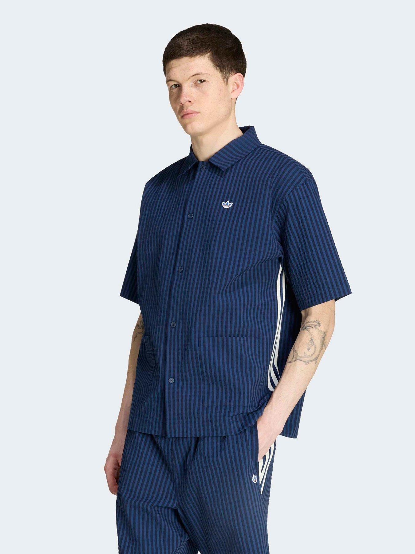 adidas Originals Mens Resort Stripe Shirt - Blue