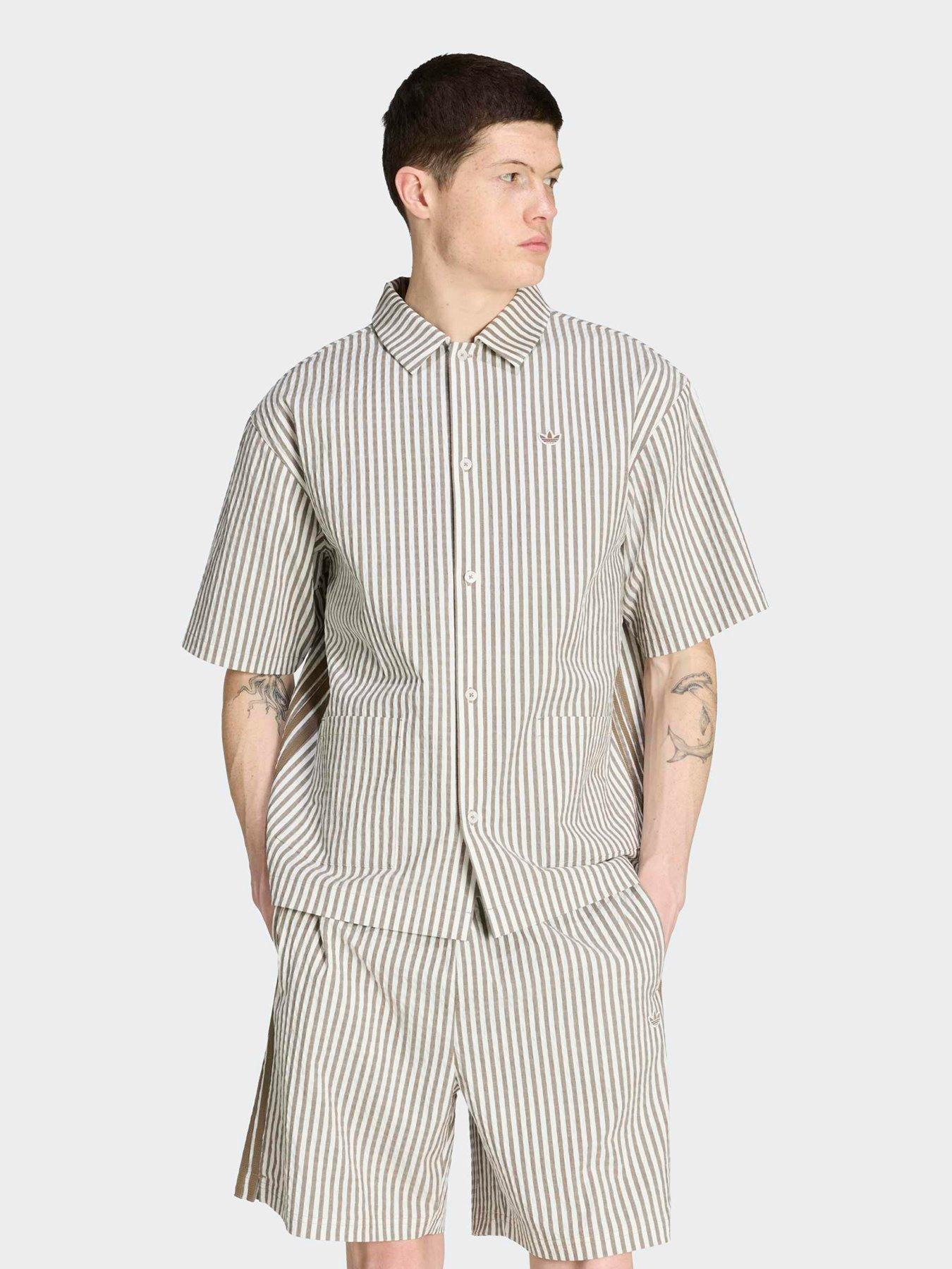 adidas Originals Mens Resort Stripe Shirt - Khaki