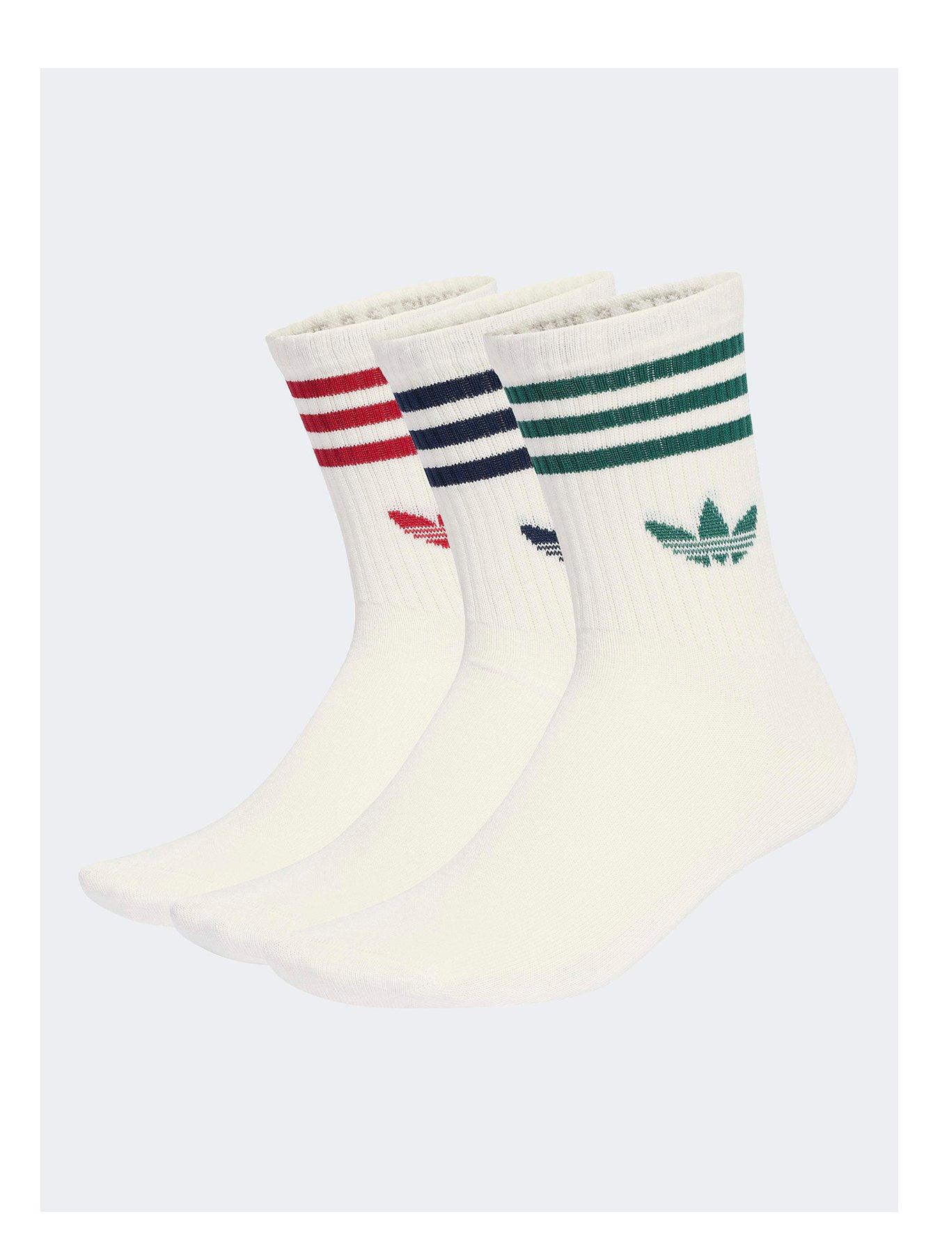 Image 1 of 4 of adidas Originals Unisex 3 Stripe Crew Socks 3 Pack - Multi