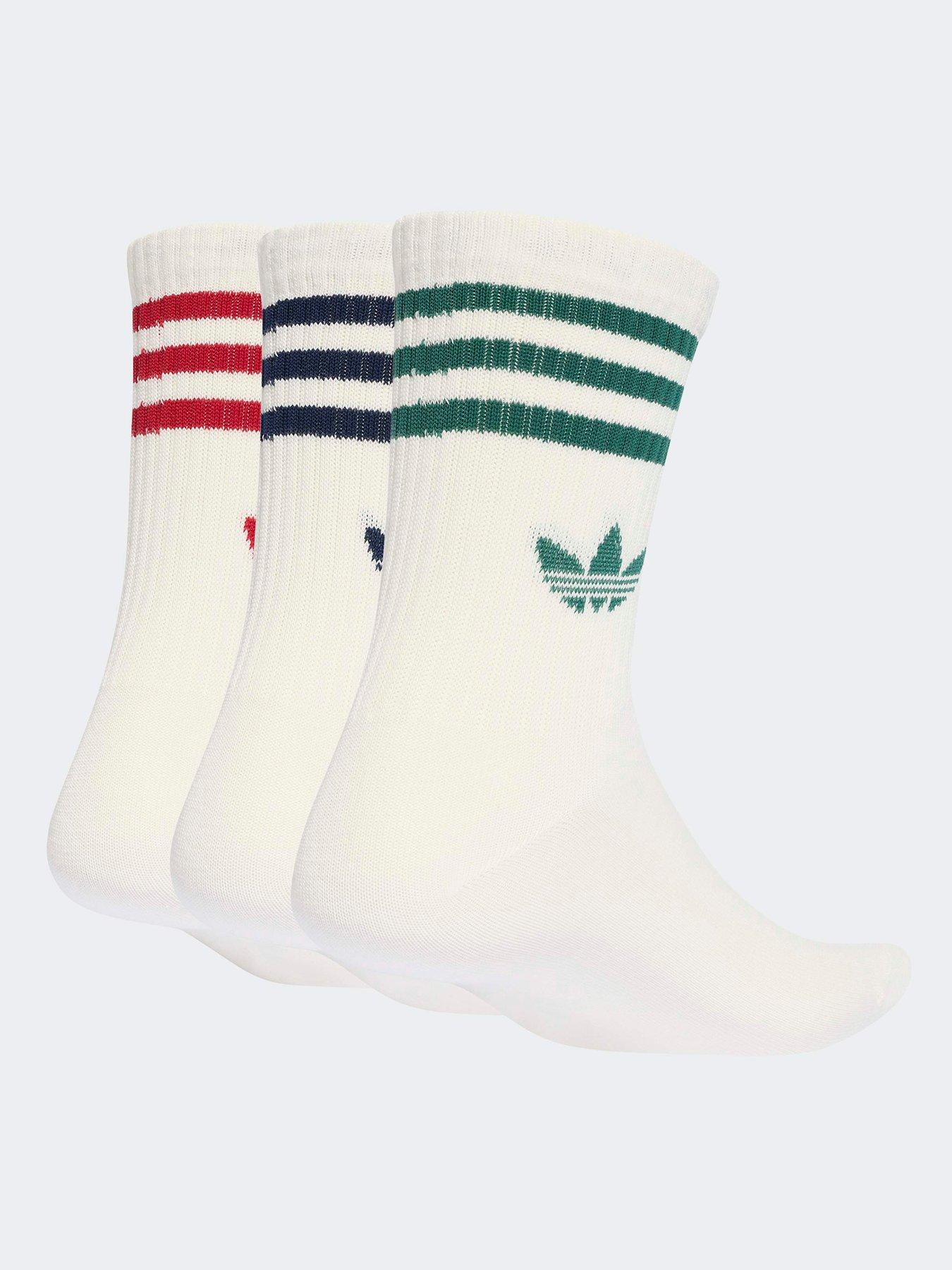 Image 2 of 4 of adidas Originals Unisex 3 Stripe Crew Socks 3 Pack - Multi