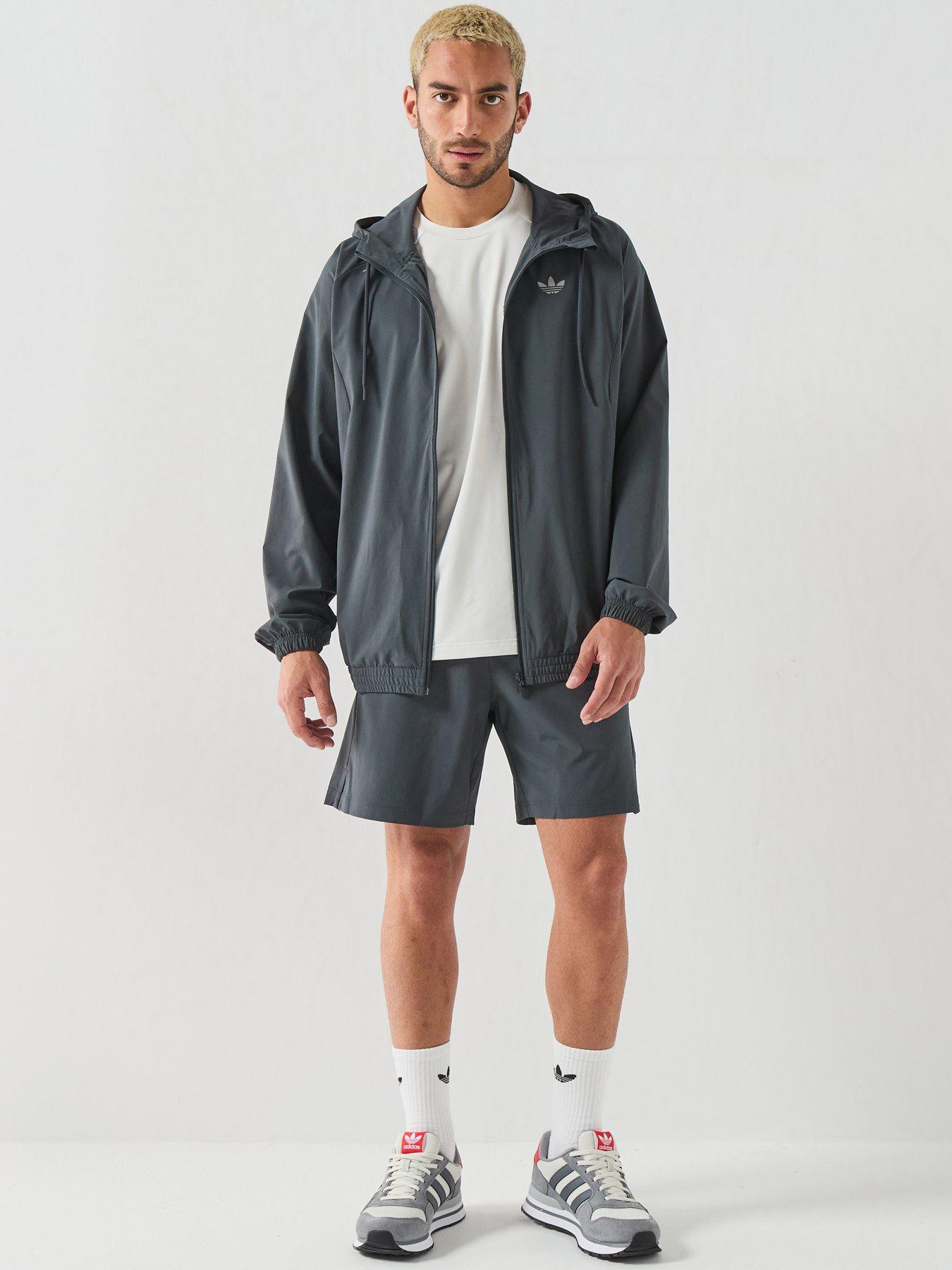 Image 3 of 6 of adidas Originals TECH TREFOIL ESSENTIALS WINDBREAKER - Night Grey