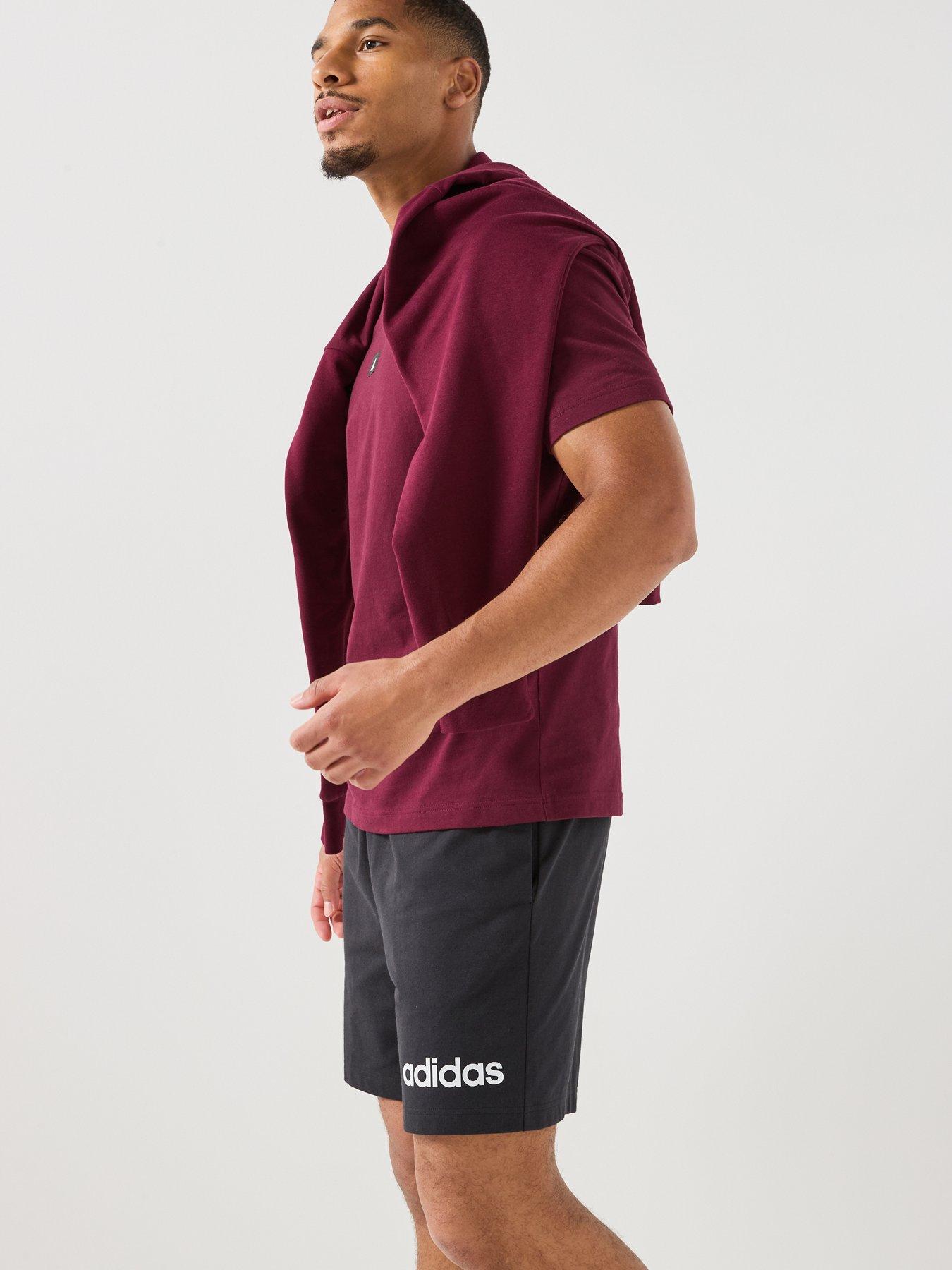 Image 3 of 4 of adidas Sportswear Mens Essentials Linear Single Jersey Shorts - Black