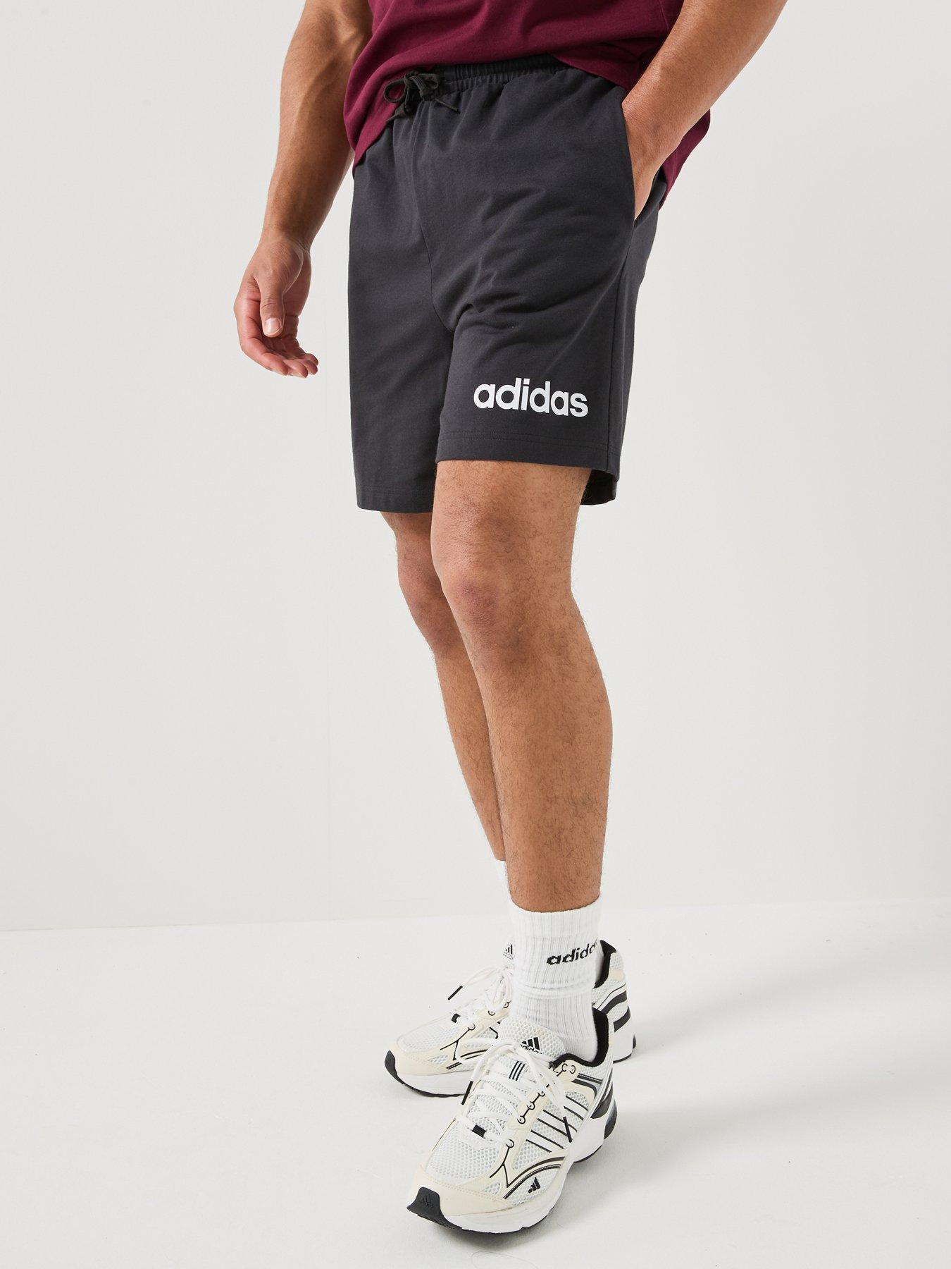 Image 4 of 4 of adidas Sportswear Mens Essentials Linear Single Jersey Shorts - Black